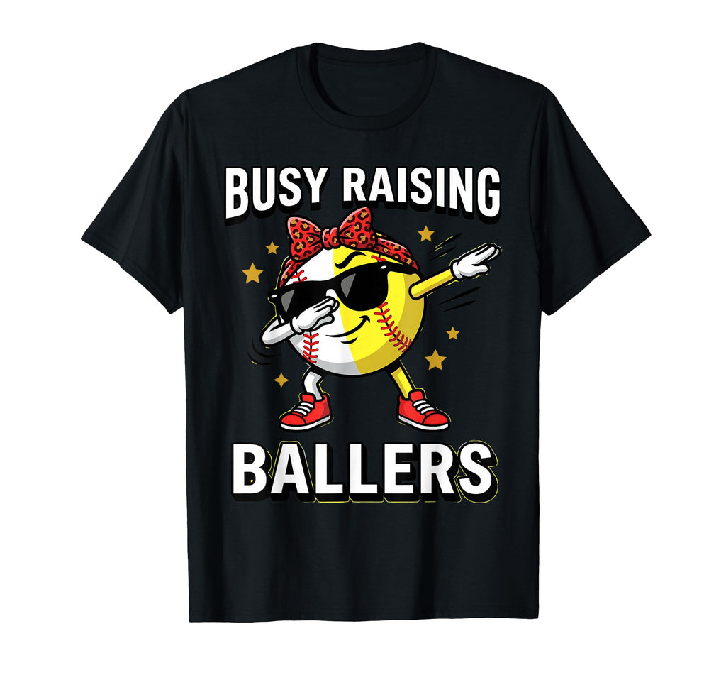 Sports Mom Busy Raising Ballers Funny T-Shirt - Unique Graphic for Adults - T-Shirt, Sweatshirt, Hoodie