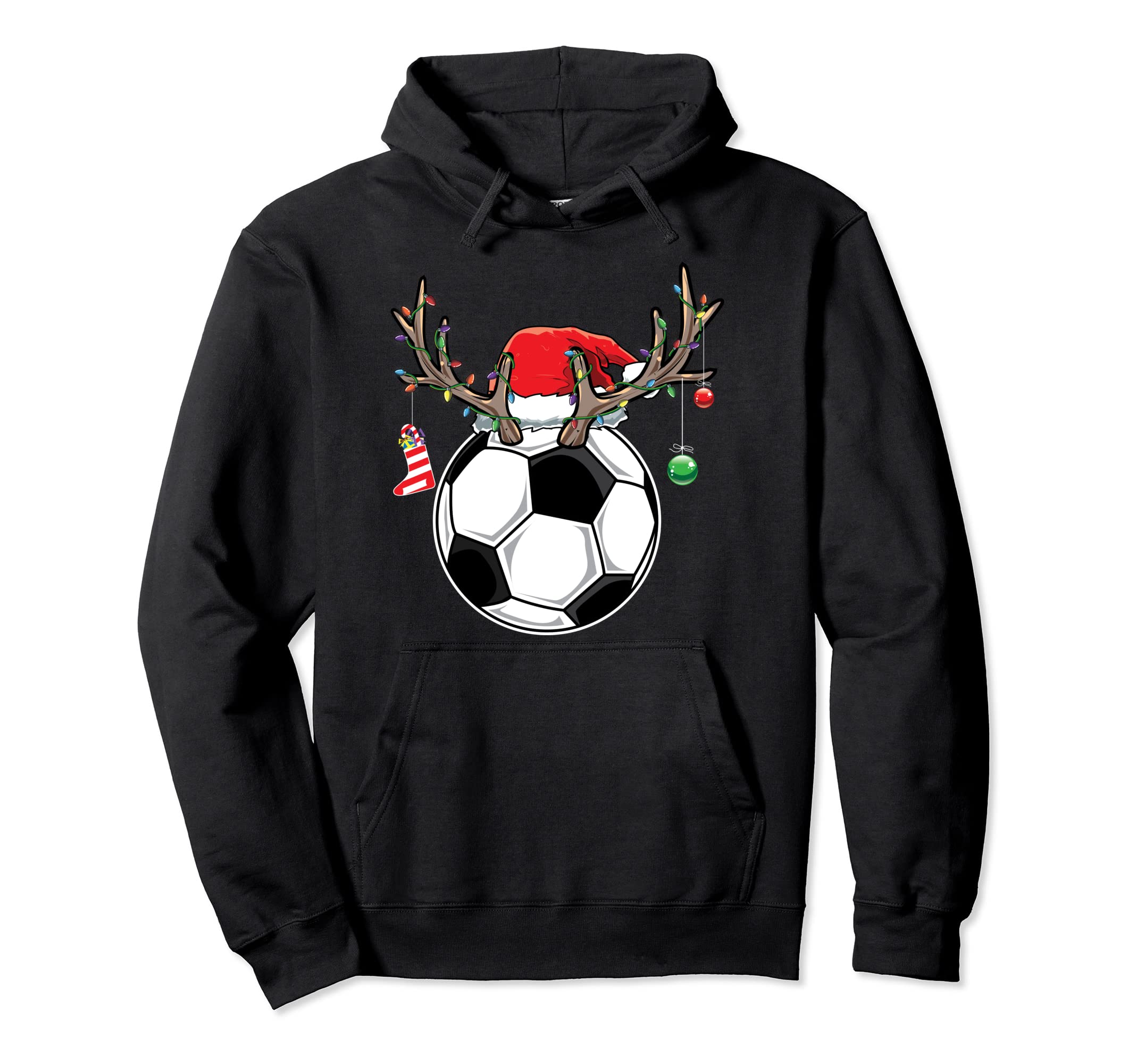Soccer Player Reindeer Santa Gift Hoodie - Aesthetic Graphic for Adults - T-Shirt, Sweatshirt, Hoodie