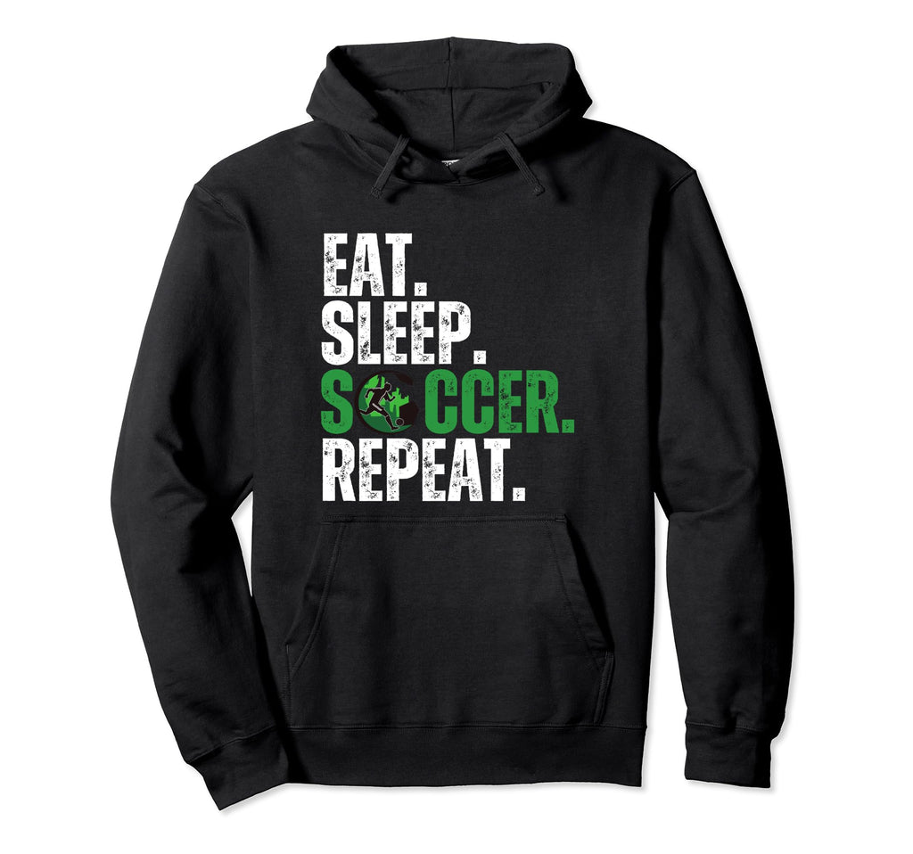 Eat Sleep Soccer Repeat Soccer Player Hoodie - Minimalist Print Unisex - T-Shirt, Sweatshirt, Hoodie