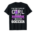 Beer And Soccer Female Fun Fan Sports T-Shirt - Minimalist Print Unisex - T-Shirt, Sweatshirt, Hoodie