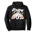 Rolling Into 6 Birthday Groovy 6Th Hoodie - Casual Everyday Wear Unisex - T-Shirt, Sweatshirt, Hoodie