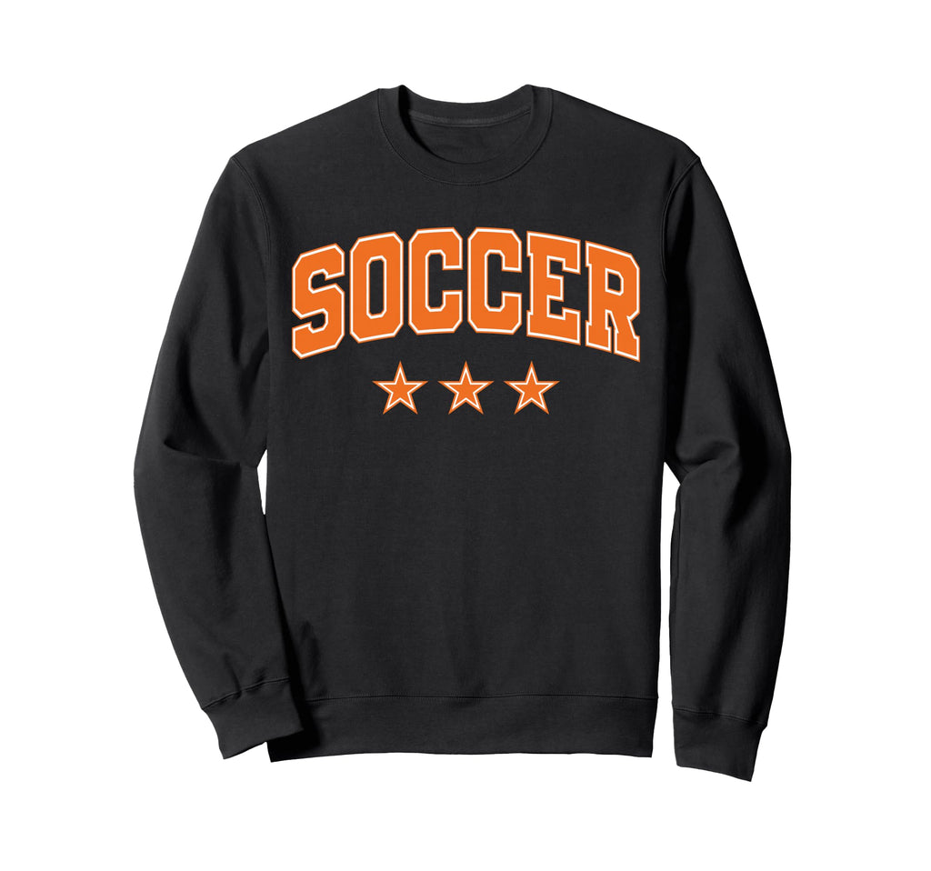 Soccer All Orange Stars Text Sweatshirt - Unique Graphic Unisex - T-Shirt, Sweatshirt, Hoodie