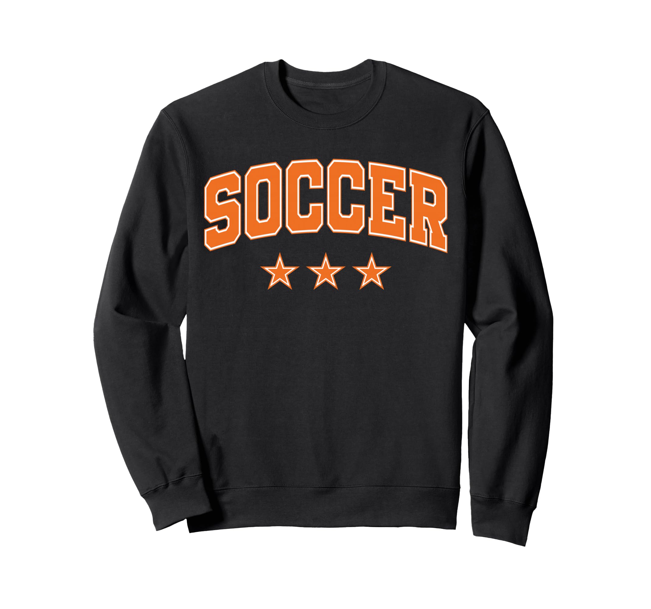 Soccer All Orange Stars Text Sweatshirt - Unique Graphic Unisex - T-Shirt, Sweatshirt, Hoodie