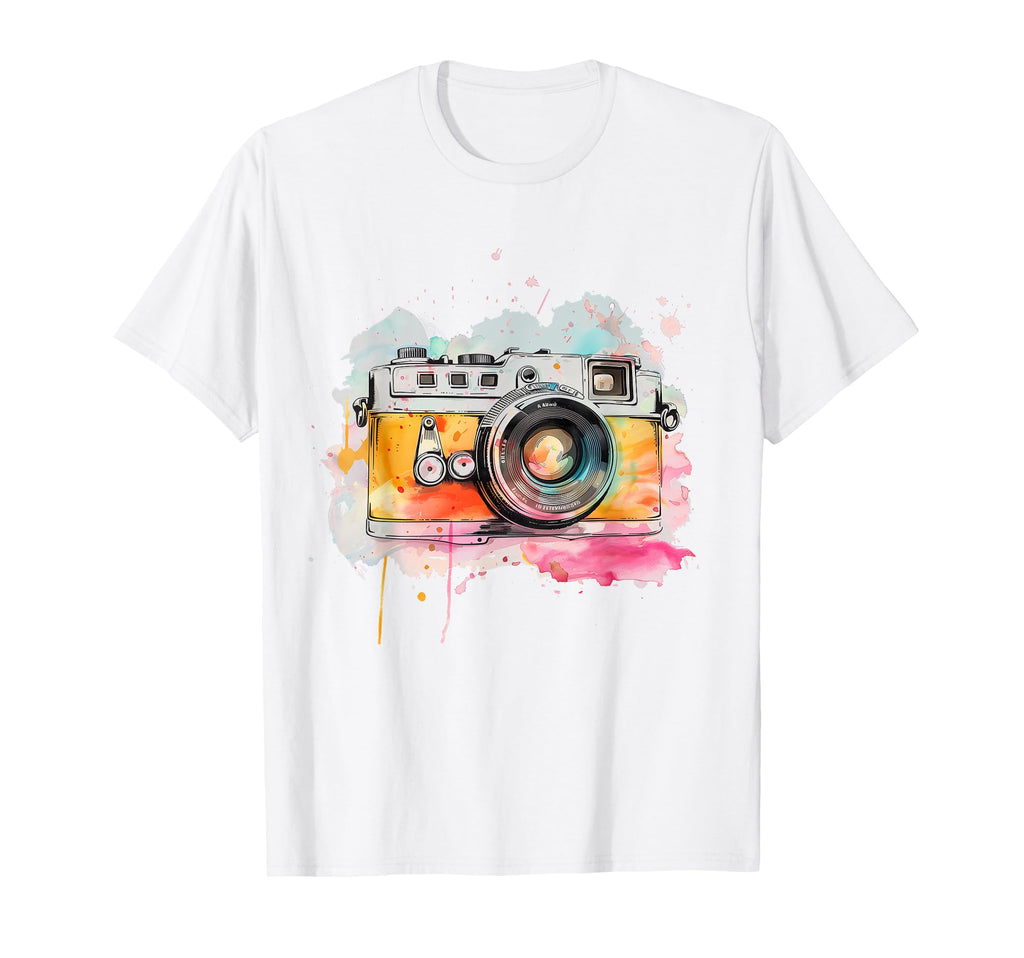 Photographer Camera Watercolor T-Shirt - Custom Art Print Unisex - T-Shirt, Sweatshirt, Hoodie