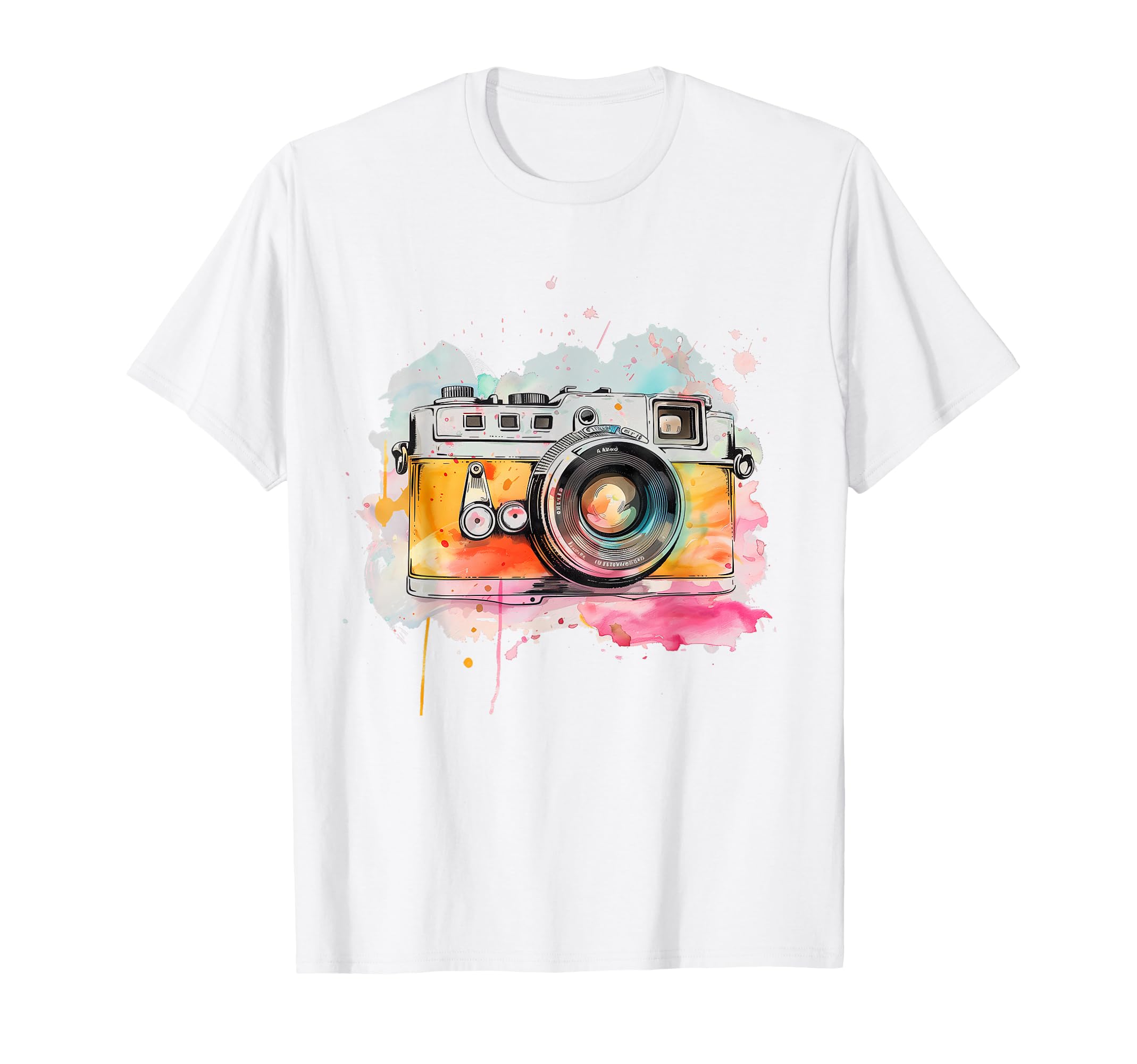 Photographer Camera Watercolor T-Shirt - Custom Art Print Unisex - T-Shirt, Sweatshirt, Hoodie