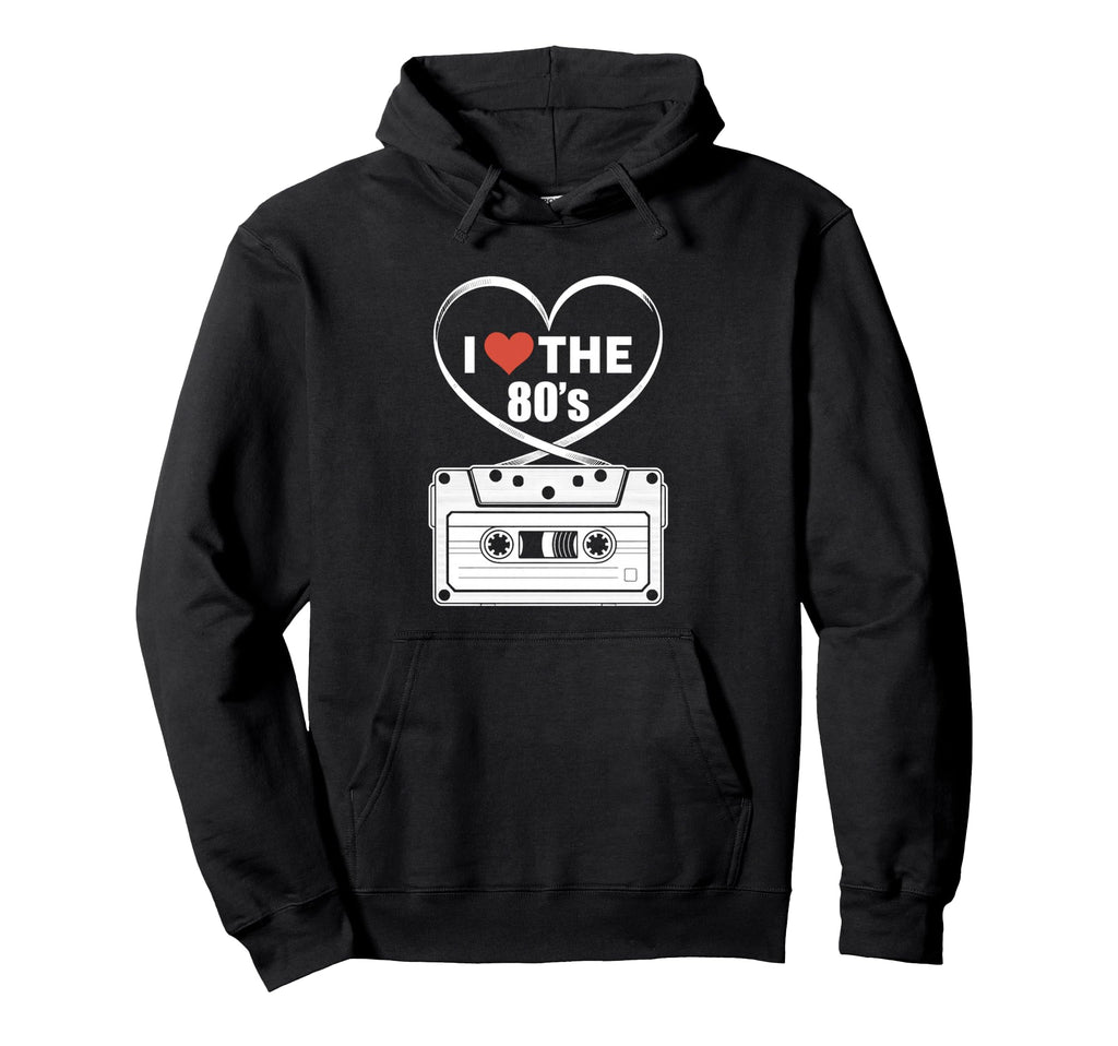 80S Nostalgia Cassette Heart I Love 80S Hoodie - Graphic Print Men Women - T-Shirt, Sweatshirt, Hoodie