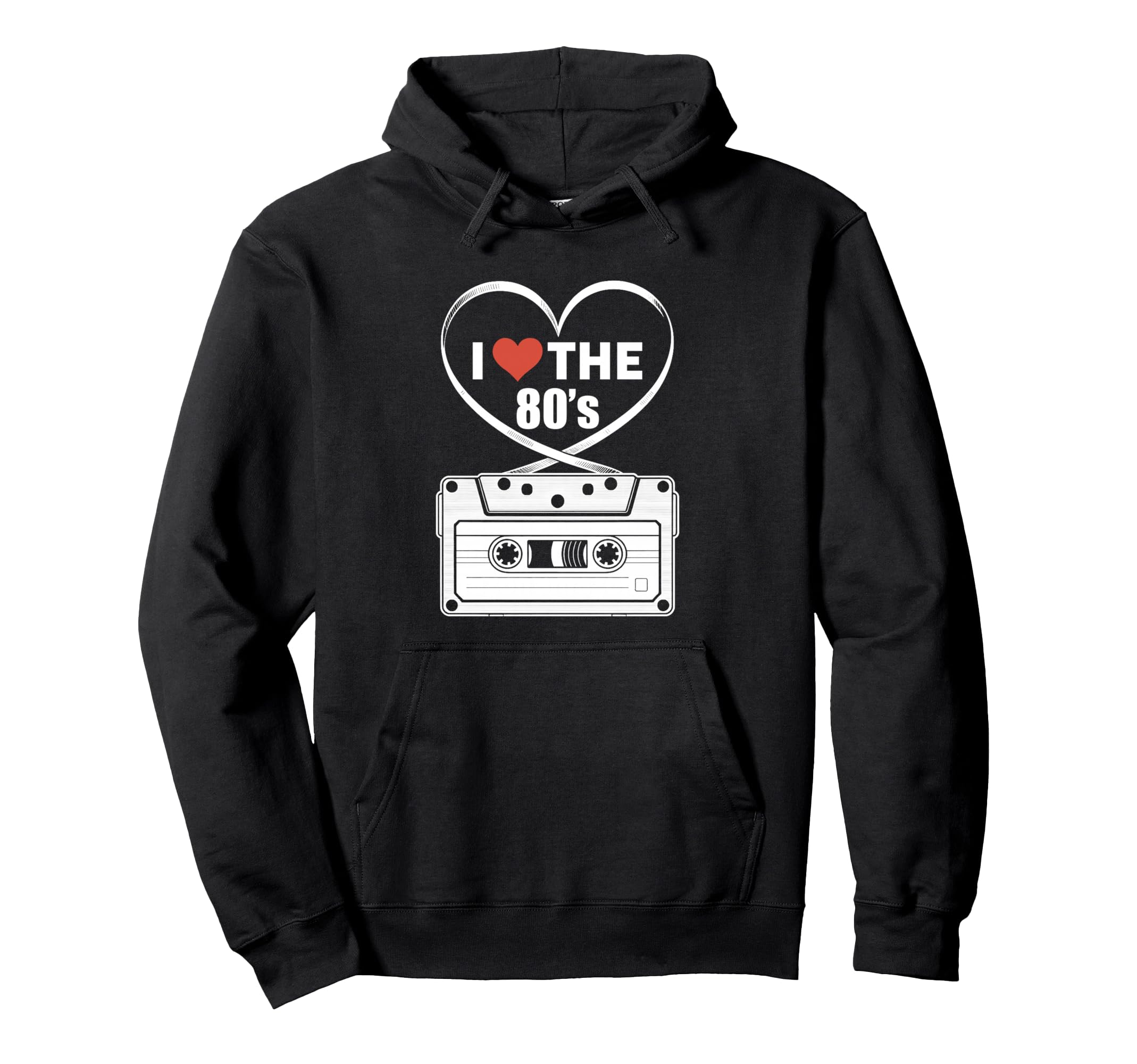 80S Nostalgia Cassette Heart I Love 80S Hoodie - Graphic Print Men Women - T-Shirt, Sweatshirt, Hoodie