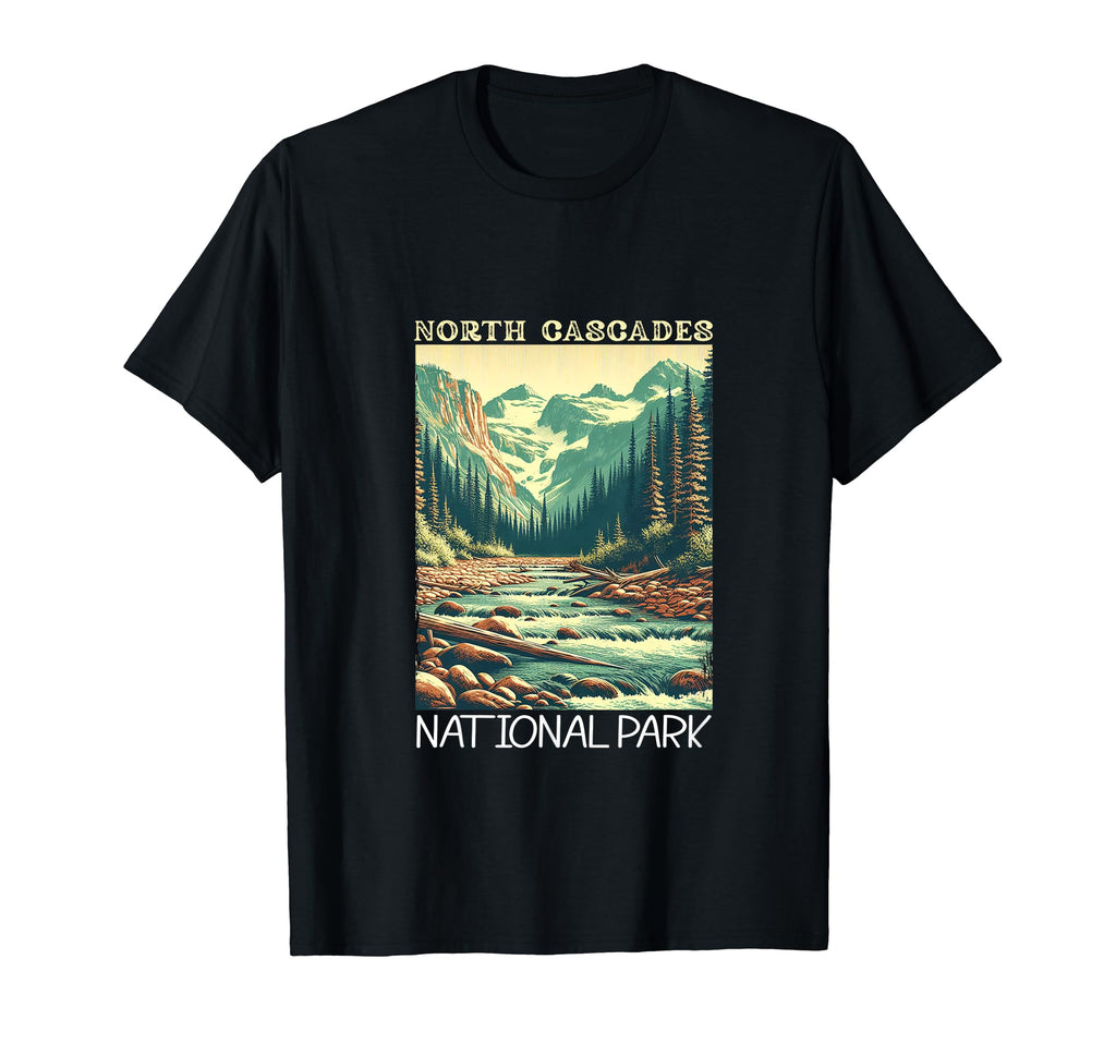 North Cascades National Park Hiking T-Shirt - Unique Graphic Men Women - T-Shirt, Sweatshirt, Hoodie