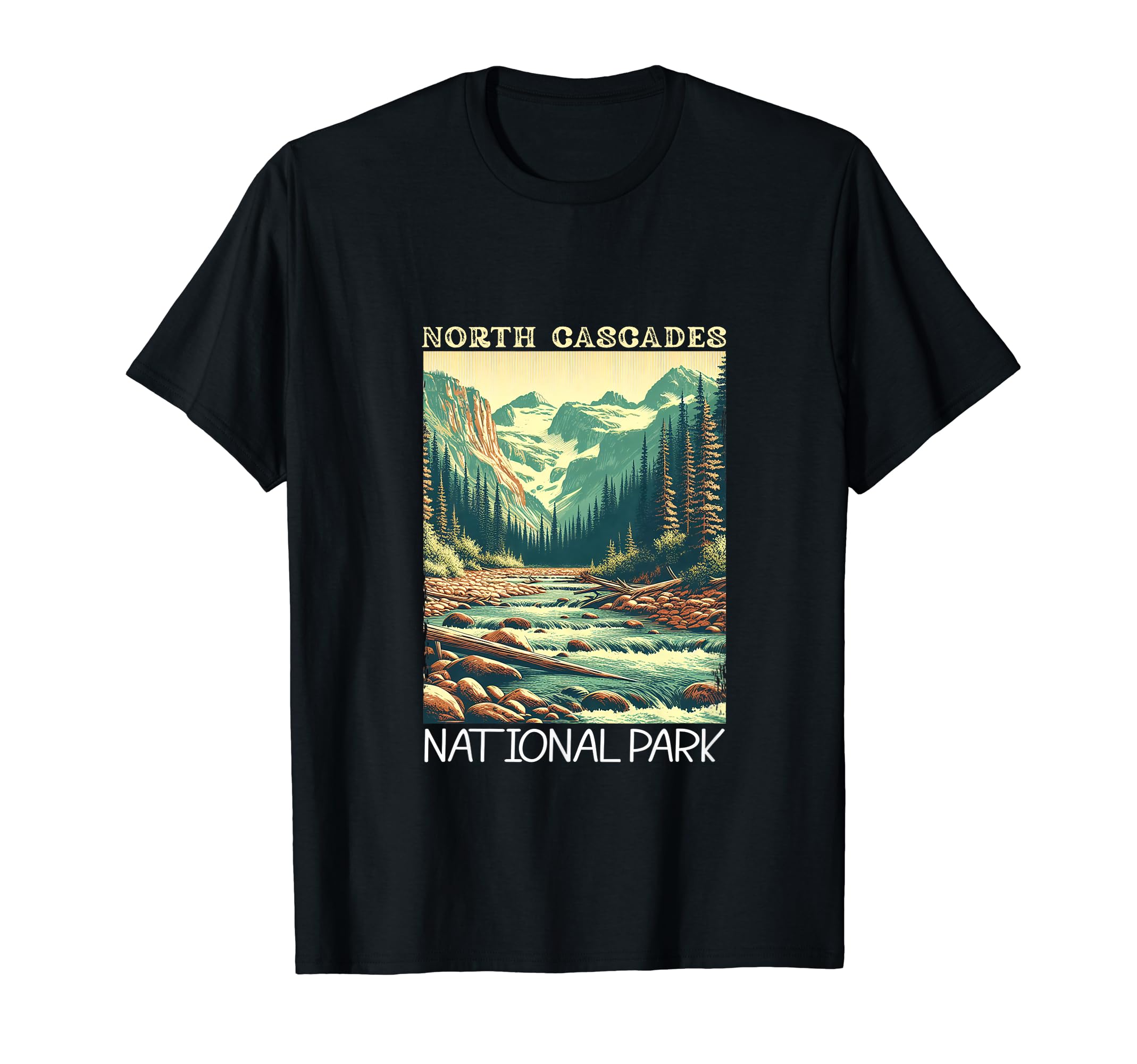 North Cascades National Park Hiking T-Shirt - Unique Graphic Men Women - T-Shirt, Sweatshirt, Hoodie