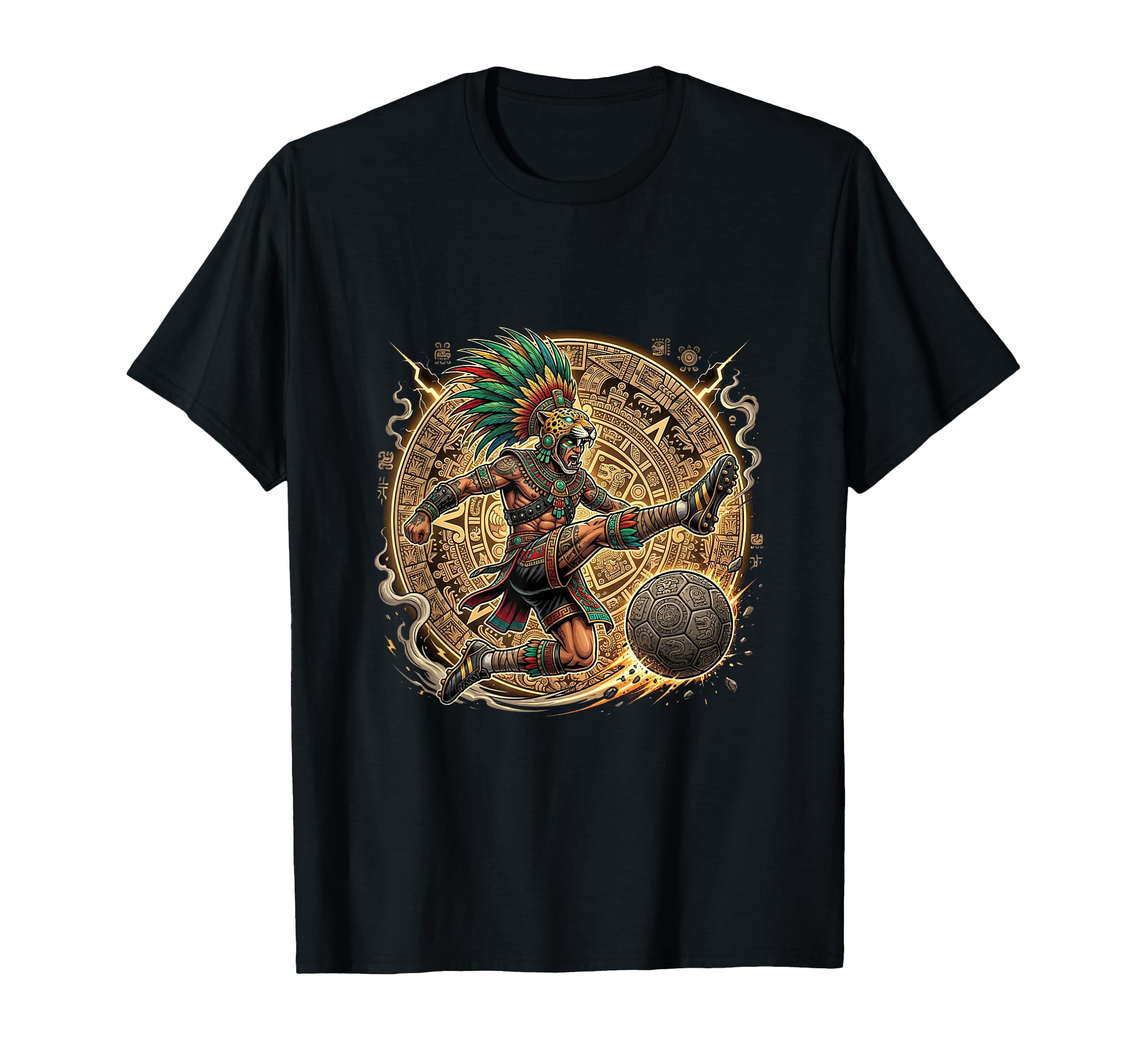 Aztec Warrior Soccer Jaguar Costume T-Shirt - Minimalist Print for Adults - T-Shirt, Sweatshirt, Hoodie