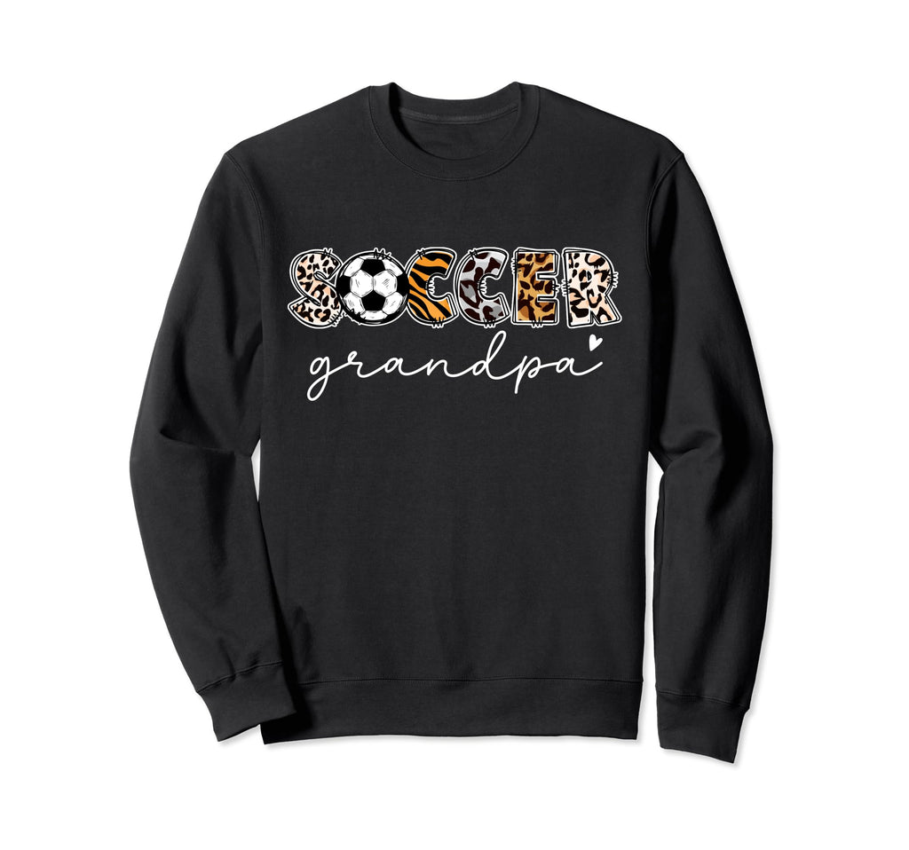 Soccer Grandpa Leopard Funny Sweatshirt - Unique Graphic Men Women - T-Shirt, Sweatshirt, Hoodie