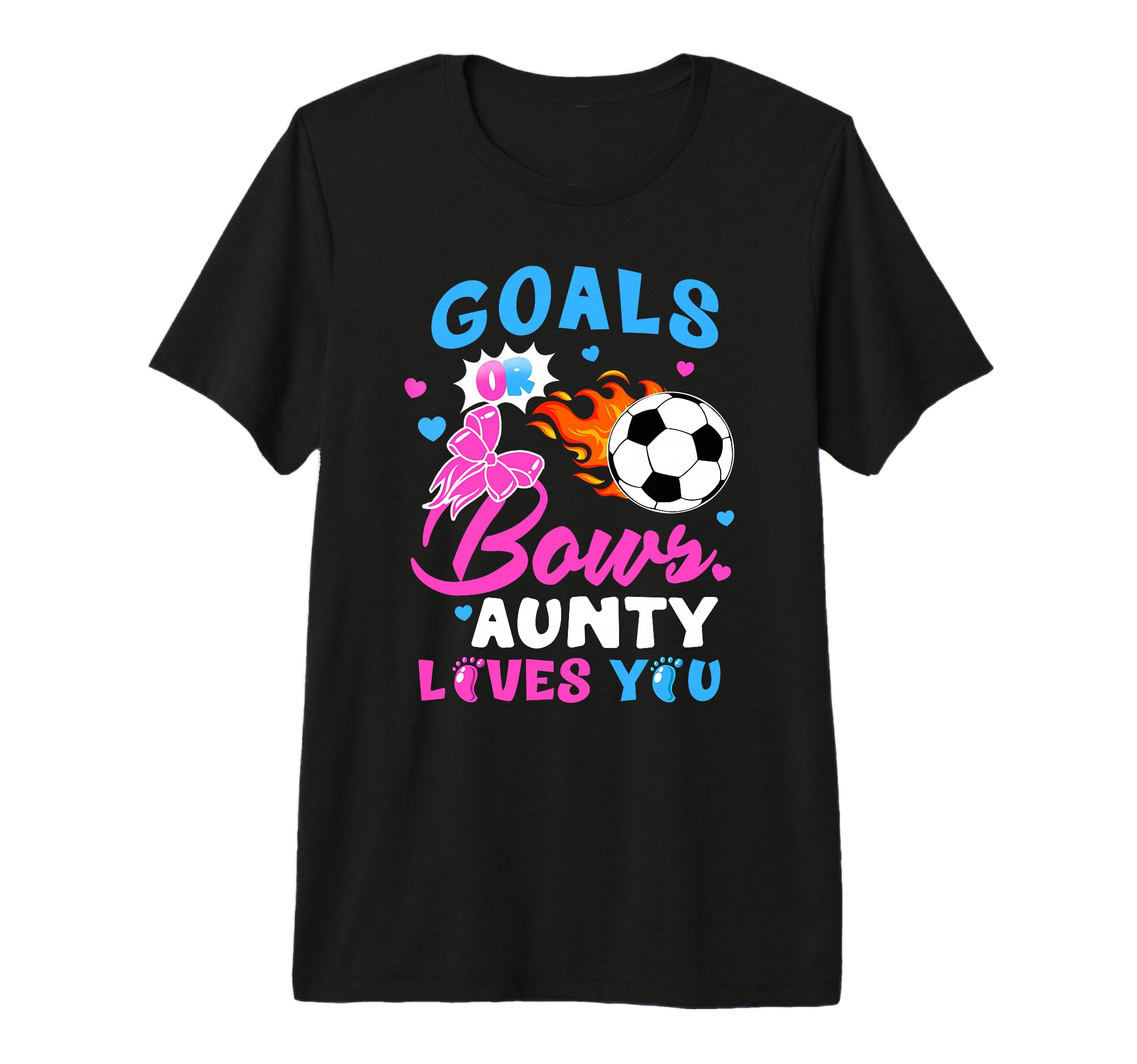 Gender Reveal Goals Or Bows Aunty T-Shirt - Fun Novelty Design for Adults - T-Shirt, Sweatshirt, Hoodie