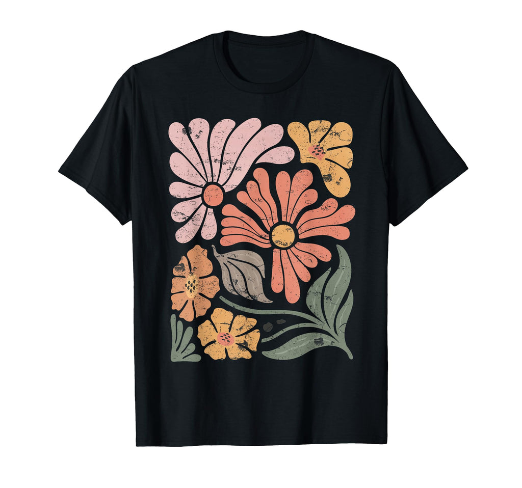Boho Wildflower Small Black T-Shirt - Minimalist Print for Adults - T-Shirt, Sweatshirt, Hoodie