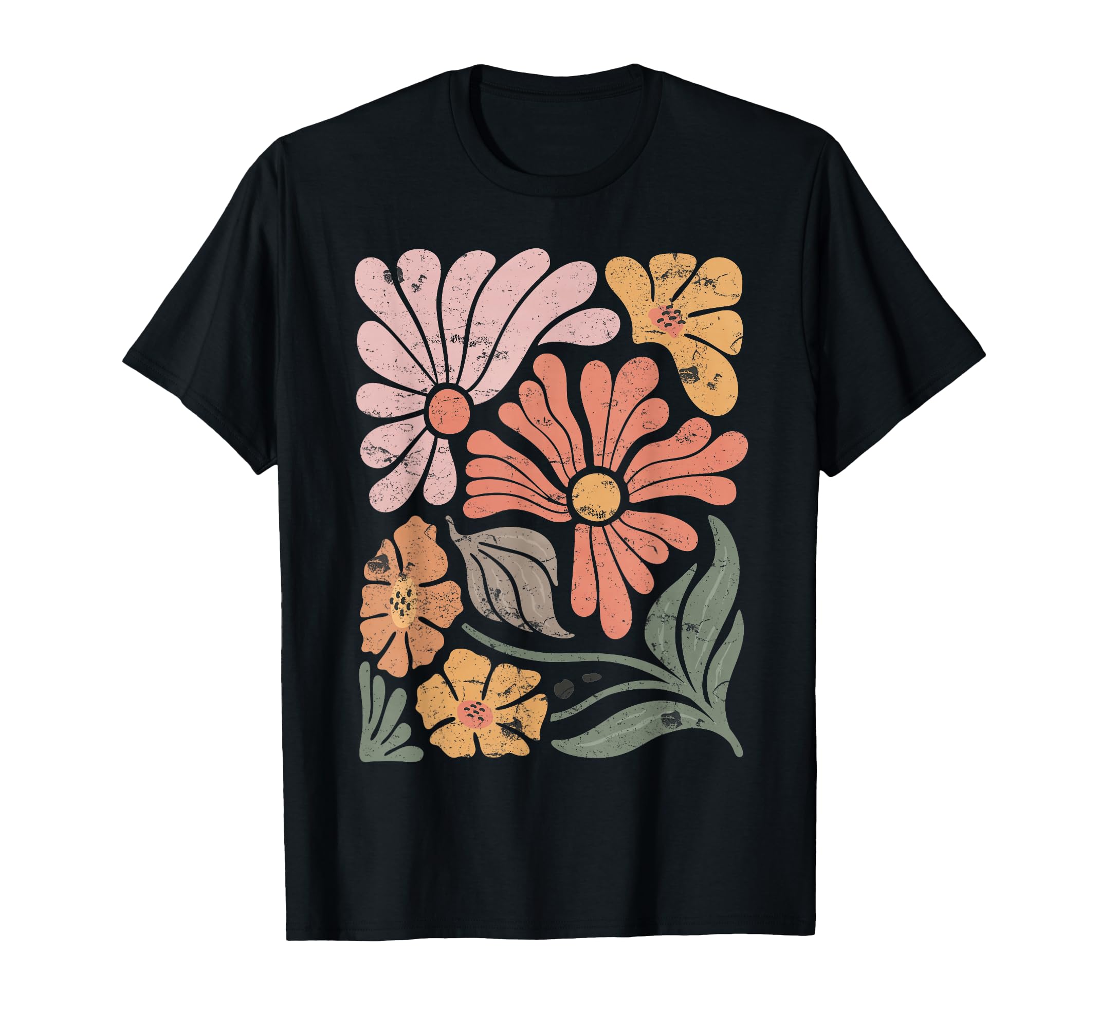 Boho Wildflower Small Black T-Shirt - Minimalist Print for Adults - T-Shirt, Sweatshirt, Hoodie