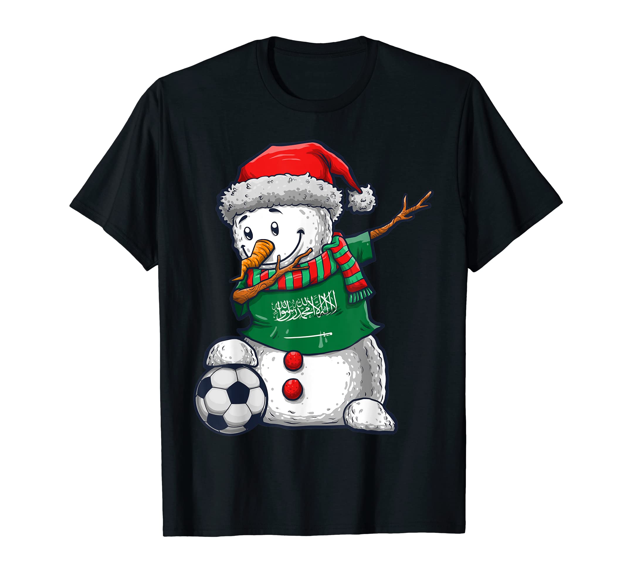 Soccer Dabbing Snowman Saudi Arabia T-Shirt - Streetwear Style Men Women - T-Shirt, Sweatshirt, Hoodie