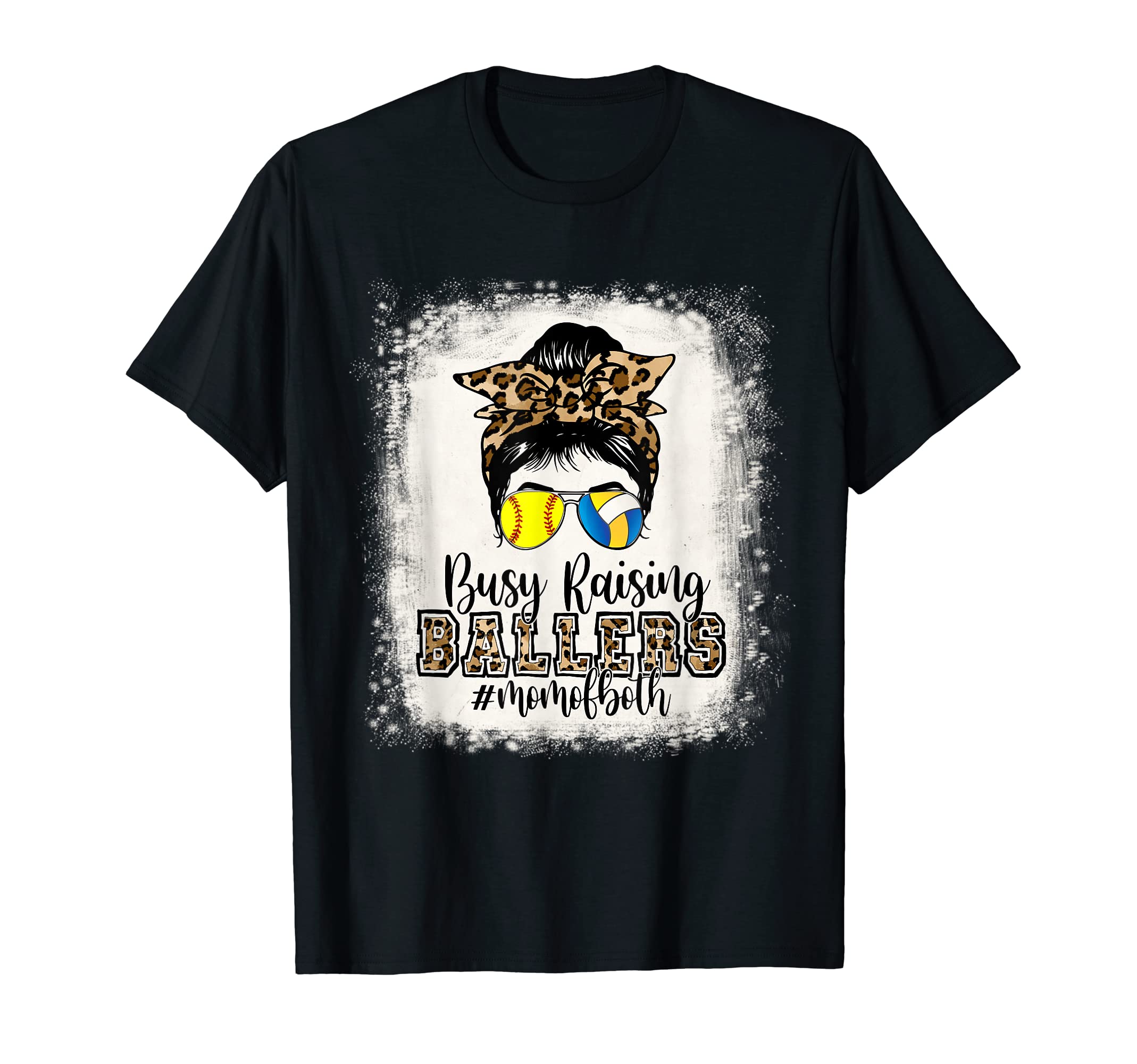 Busy Raising Ballers Mom Both T-Shirt - Custom Art Print Men Women - T-Shirt, Sweatshirt, Hoodie