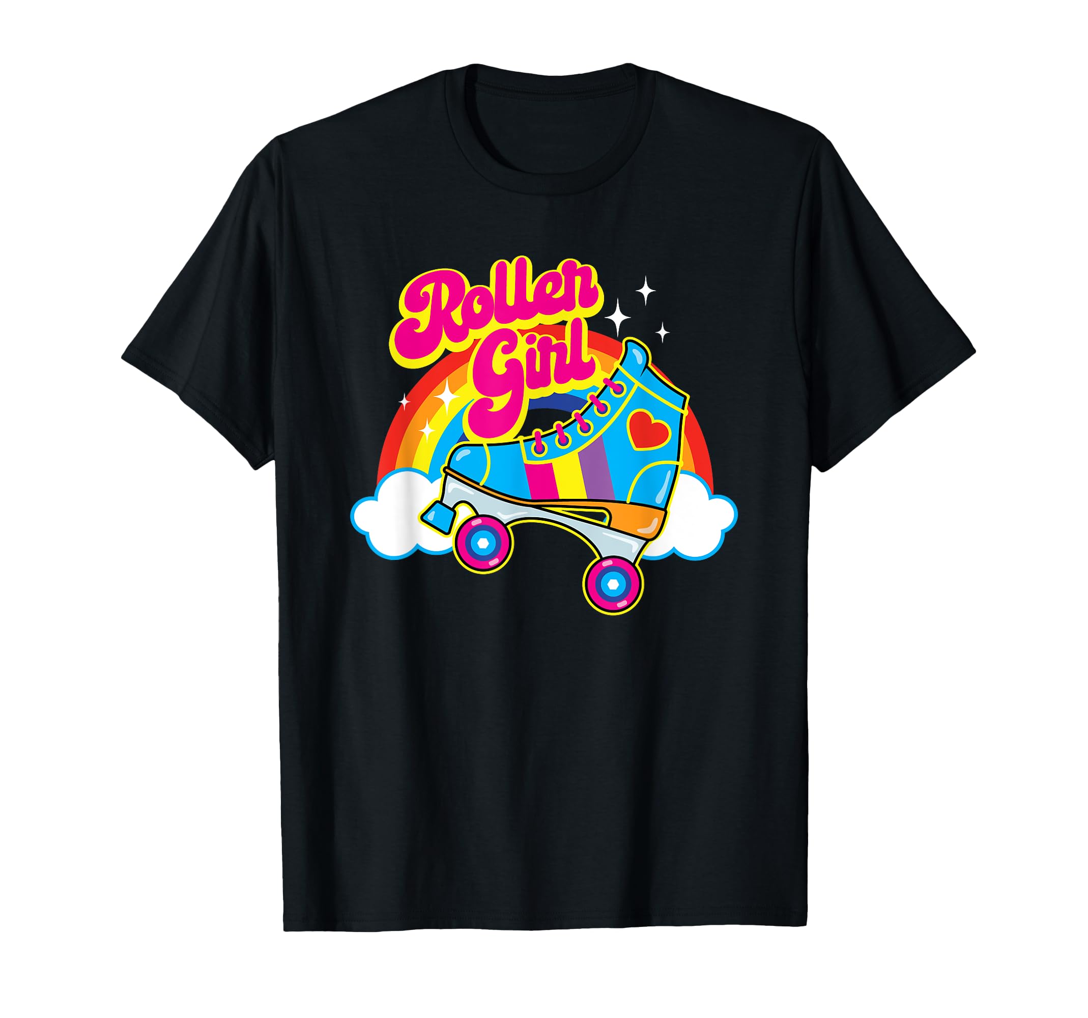 70S Roller Skate Heart And Colorful T-Shirt - Aesthetic Graphic for Adults - T-Shirt, Sweatshirt, Hoodie