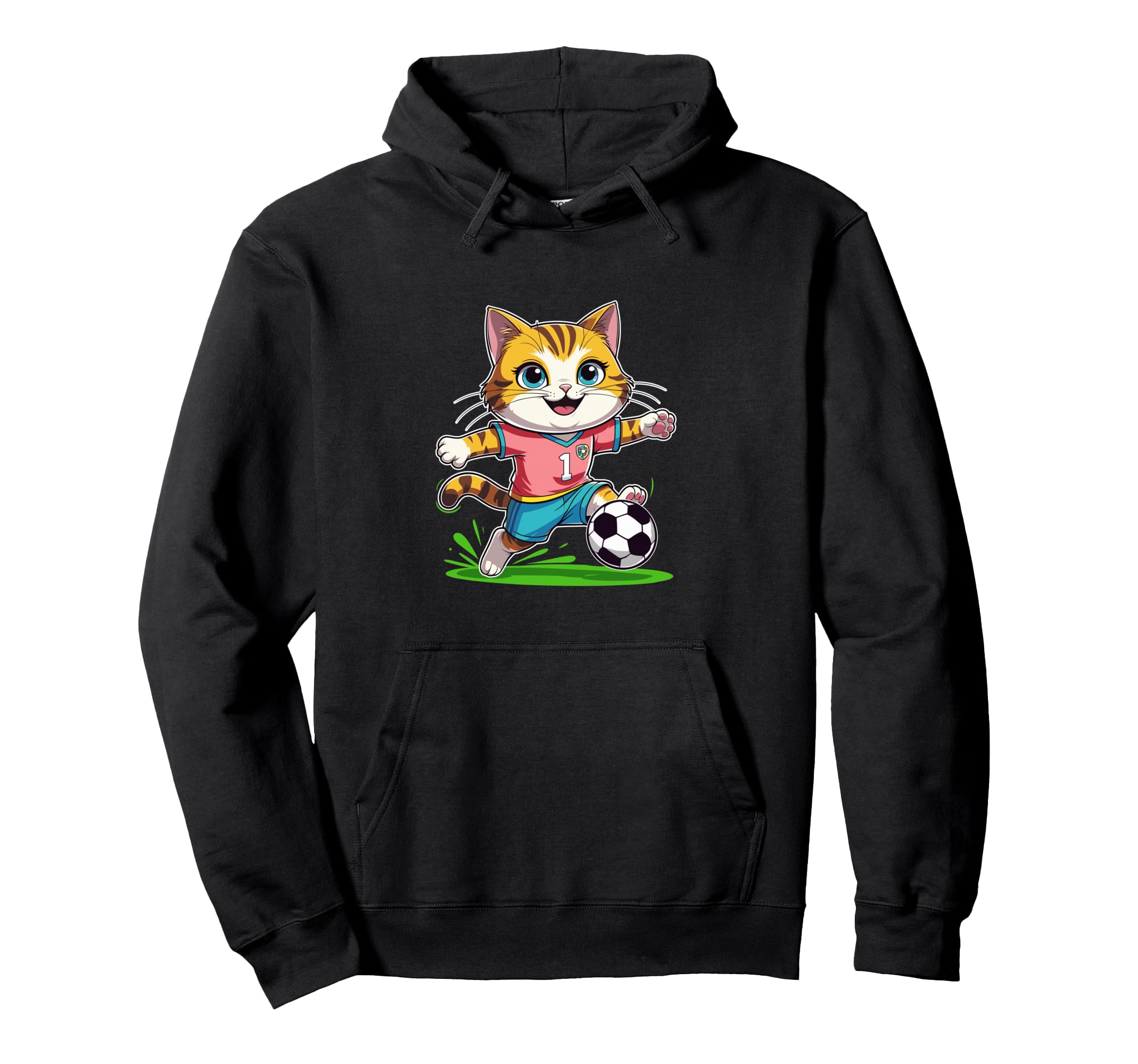 Soccer Cutie Soccer Cat Kitty Hoodie - Novelty Apparel Unisex - T-Shirt, Sweatshirt, Hoodie
