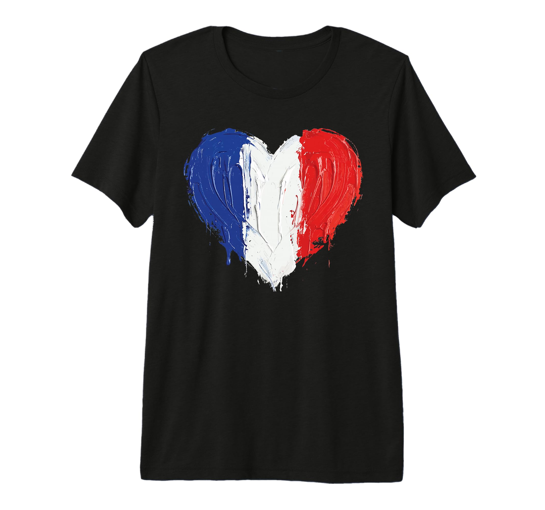 French Flag Heart Supporter Soccer T-Shirt - Trendy Graphic Unisex - T-Shirt, Sweatshirt, Hoodie