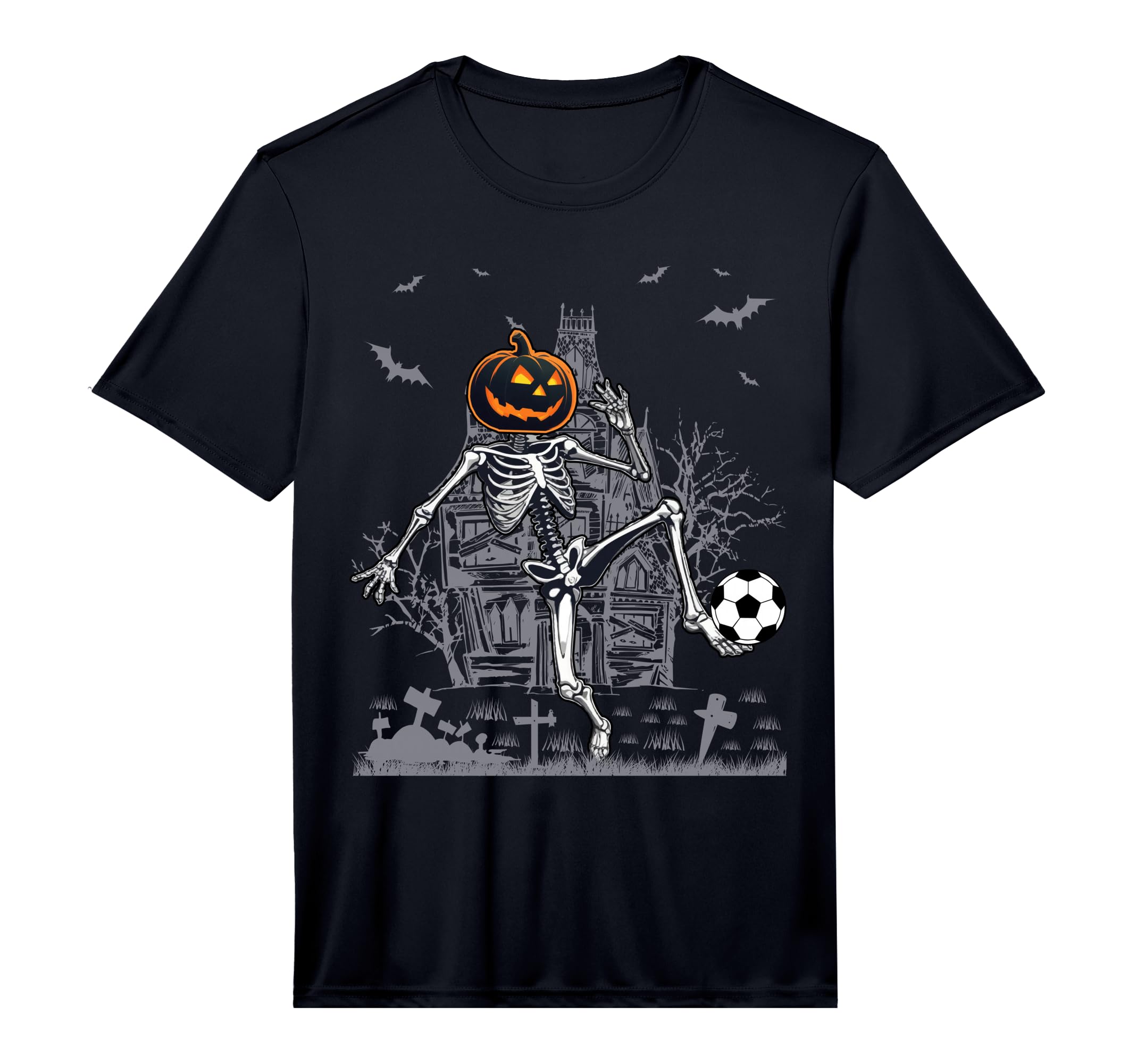 Soccer Skeleton Halloween Soccer Halloween T-Shirt - Graphic Print Unisex - T-Shirt, Sweatshirt, Hoodie