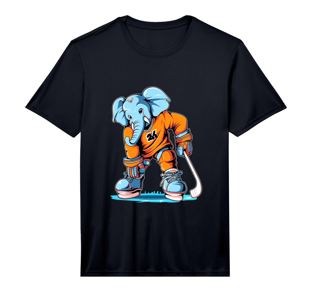 Elephant Ice Hockey Player Hockey T-Shirt - Fun Novelty Design Men Women - T-Shirt, Sweatshirt, Hoodie