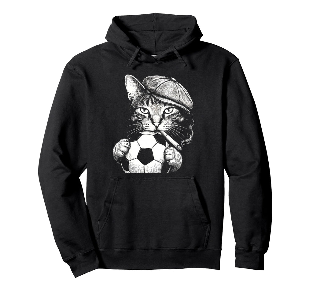 Flat Cap Smoking Feline Kitten Team Hoodie - Fun Novelty Design for Adults - T-Shirt, Sweatshirt, Hoodie