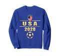 American Flag Soccer Womens Soccer Sweatshirt - Trendy Graphic Unisex - T-Shirt, Sweatshirt, Hoodie