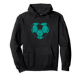 Soccer Ball Teal Heart Mom Fan Parent Hoodie - Custom Art Print for Adults - T-Shirt, Sweatshirt, Hoodie