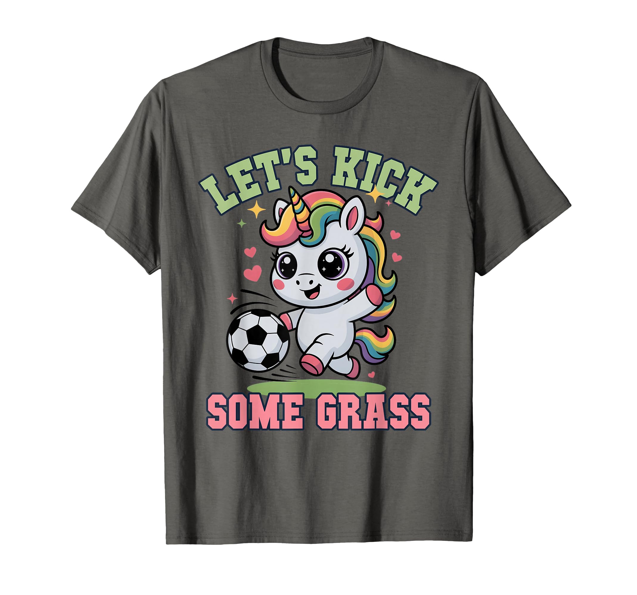 Funny Lets Kick Some Grass Soccer T-Shirt - Custom Art Print for Adults - T-Shirt, Sweatshirt, Hoodie