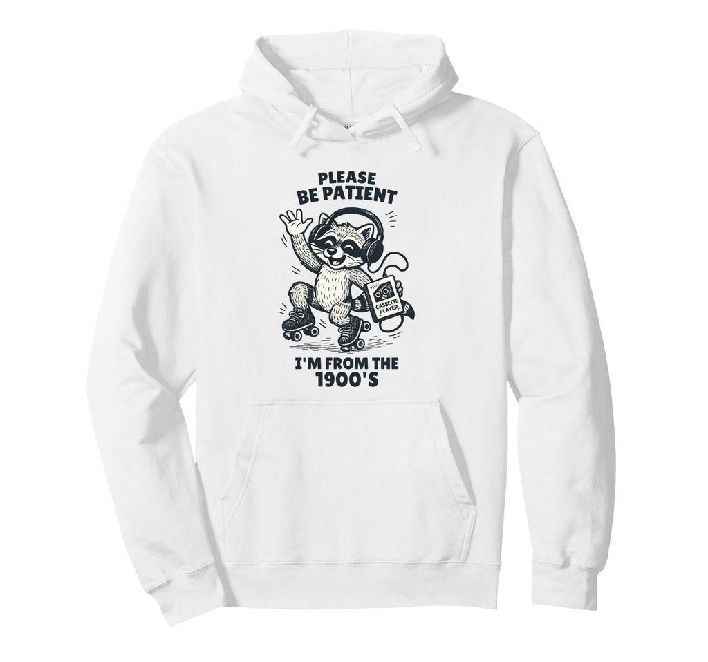 1900S Raccoon Roller Skater Cassette Hoodie - Unique Graphic Men Women - T-Shirt, Sweatshirt, Hoodie