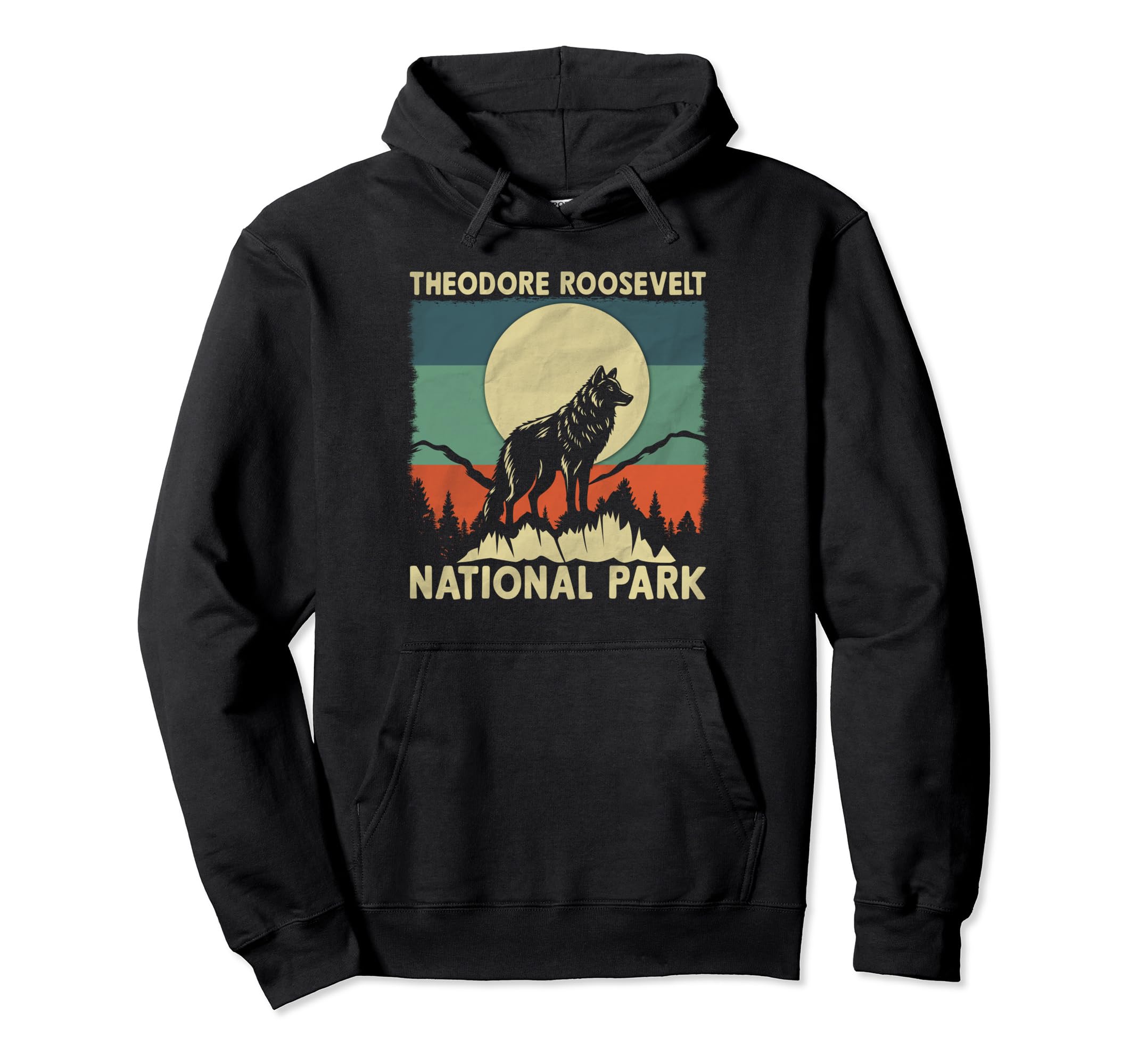 Wolf Theodore Roosevelt National Park Hoodie - Trendy Graphic Men Women - T-Shirt, Sweatshirt, Hoodie