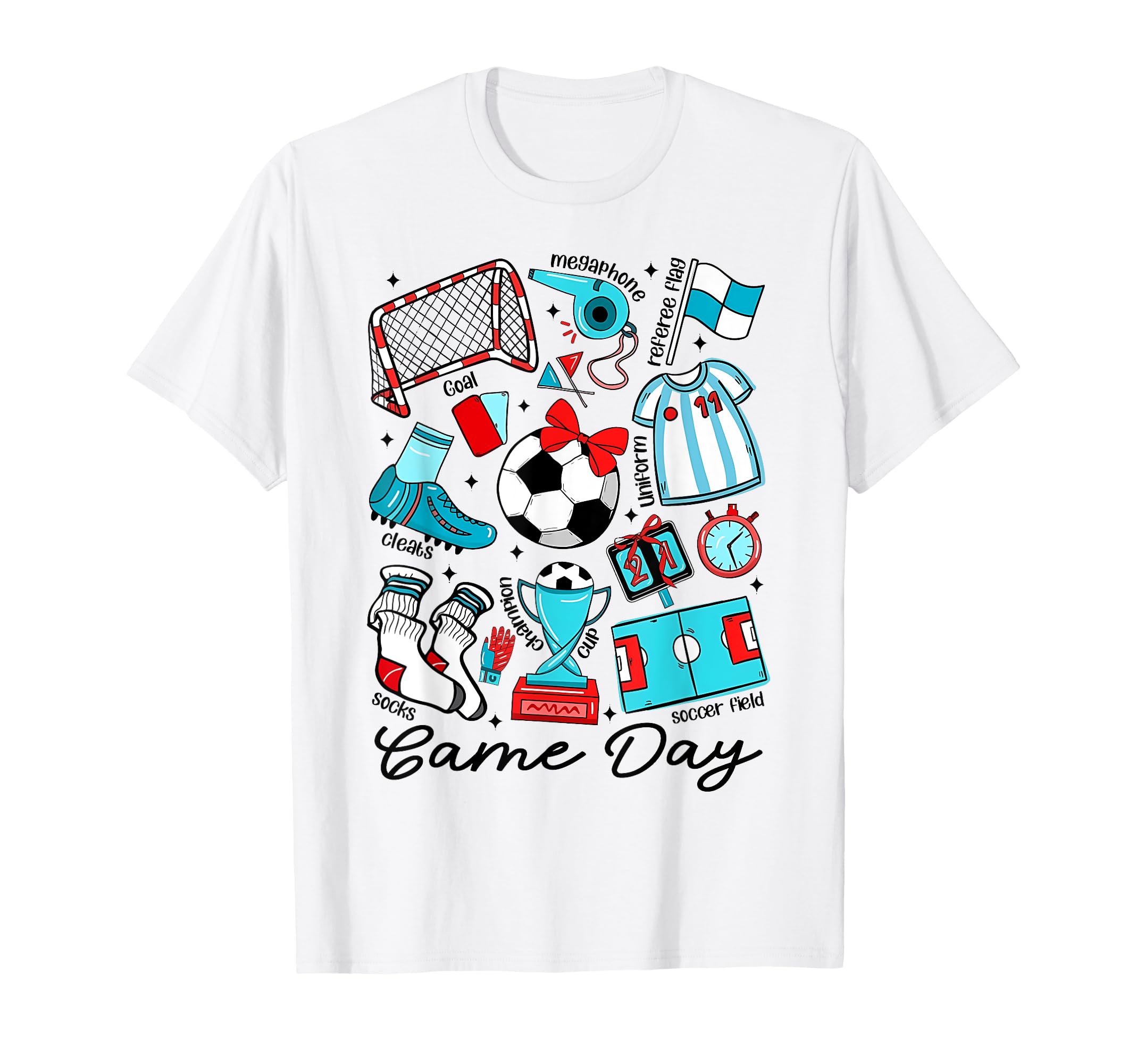 Game Day Soccer Bow Coquette Funny T-Shirt - Minimalist Print Men Women - T-Shirt, Sweatshirt, Hoodie