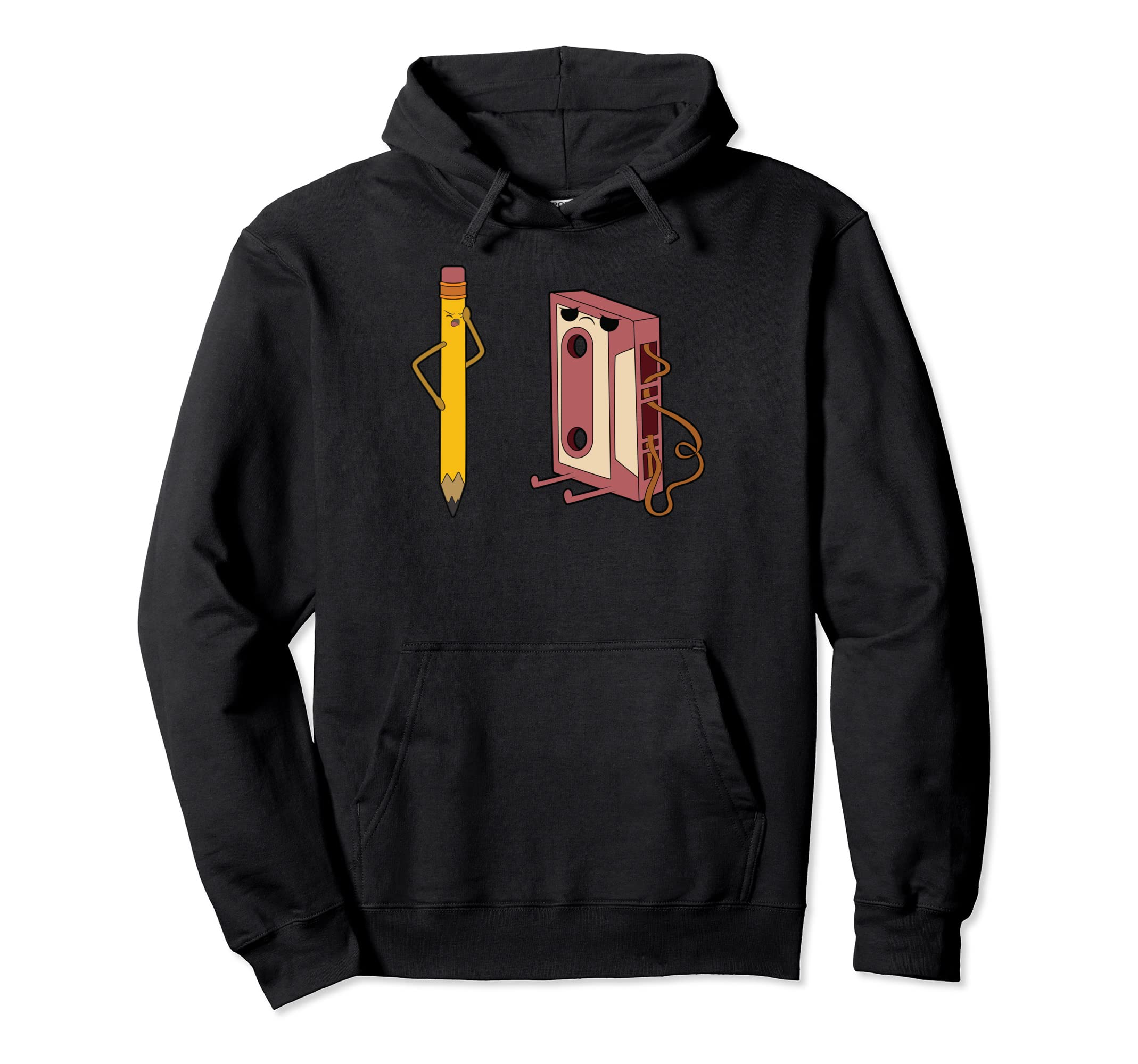 Cassette Tape And Pencil Music Hoodie - Unique Graphic Men Women - T-Shirt, Sweatshirt, Hoodie