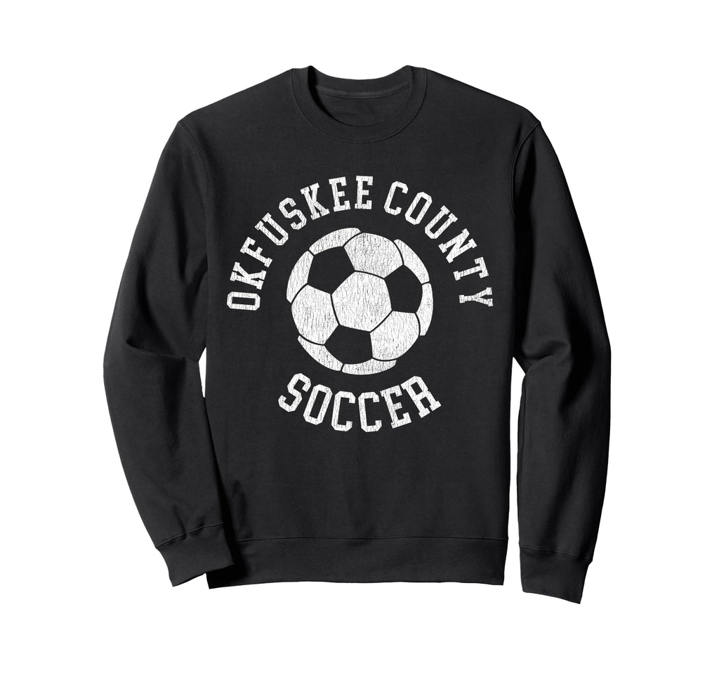Okfuskee County Soccer Distressed Sweatshirt - Minimalist Print for Adults - T-Shirt, Sweatshirt, Hoodie