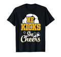 Soccer Mom He Kicks She Cheers Game Day T-Shirt - Graphic Print for Adults - T-Shirt, Sweatshirt, Hoodie