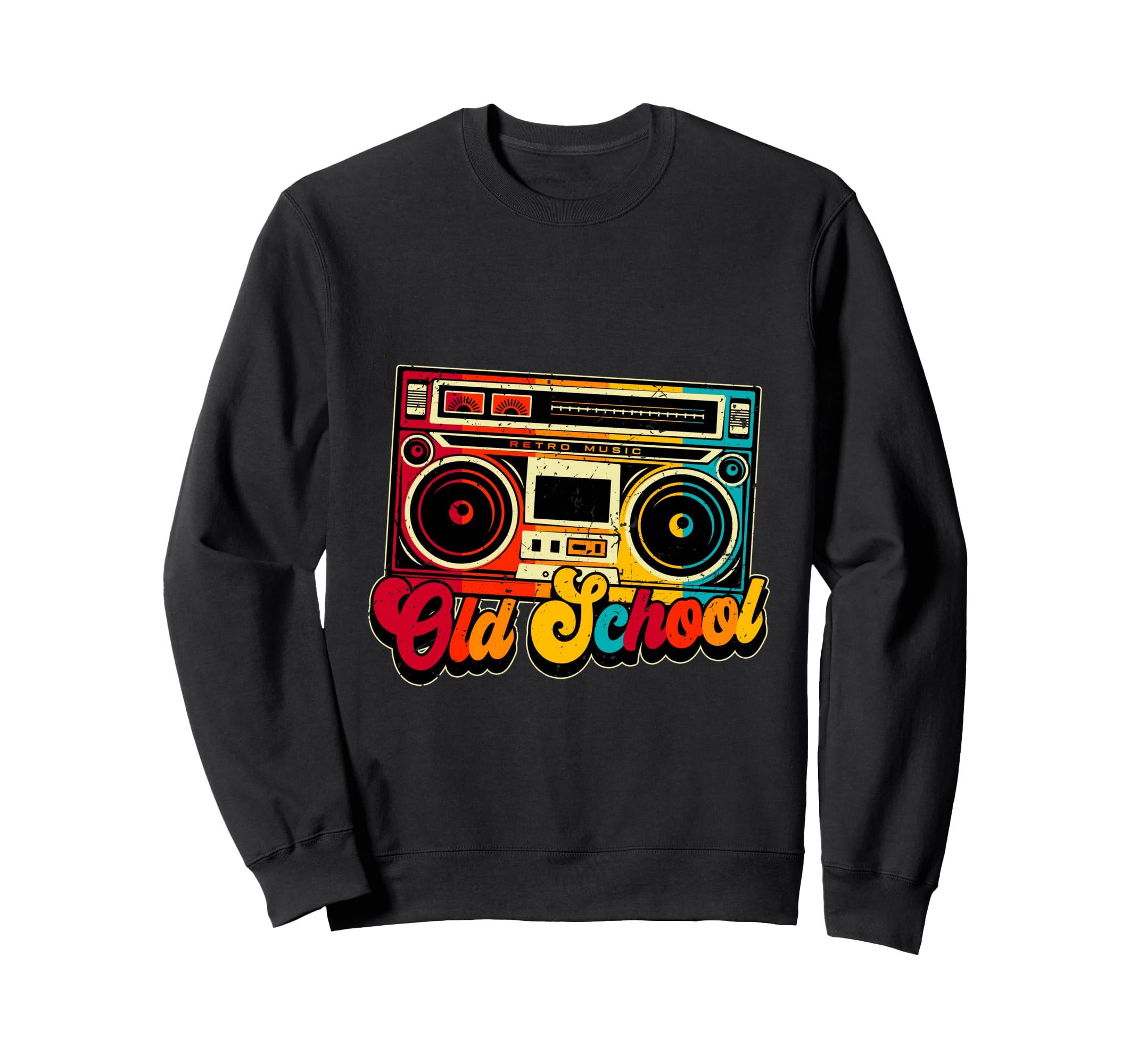 Old School Boombox Hip Hop Music Sweatshirt - Graphic Print Unisex - T-Shirt, Sweatshirt, Hoodie