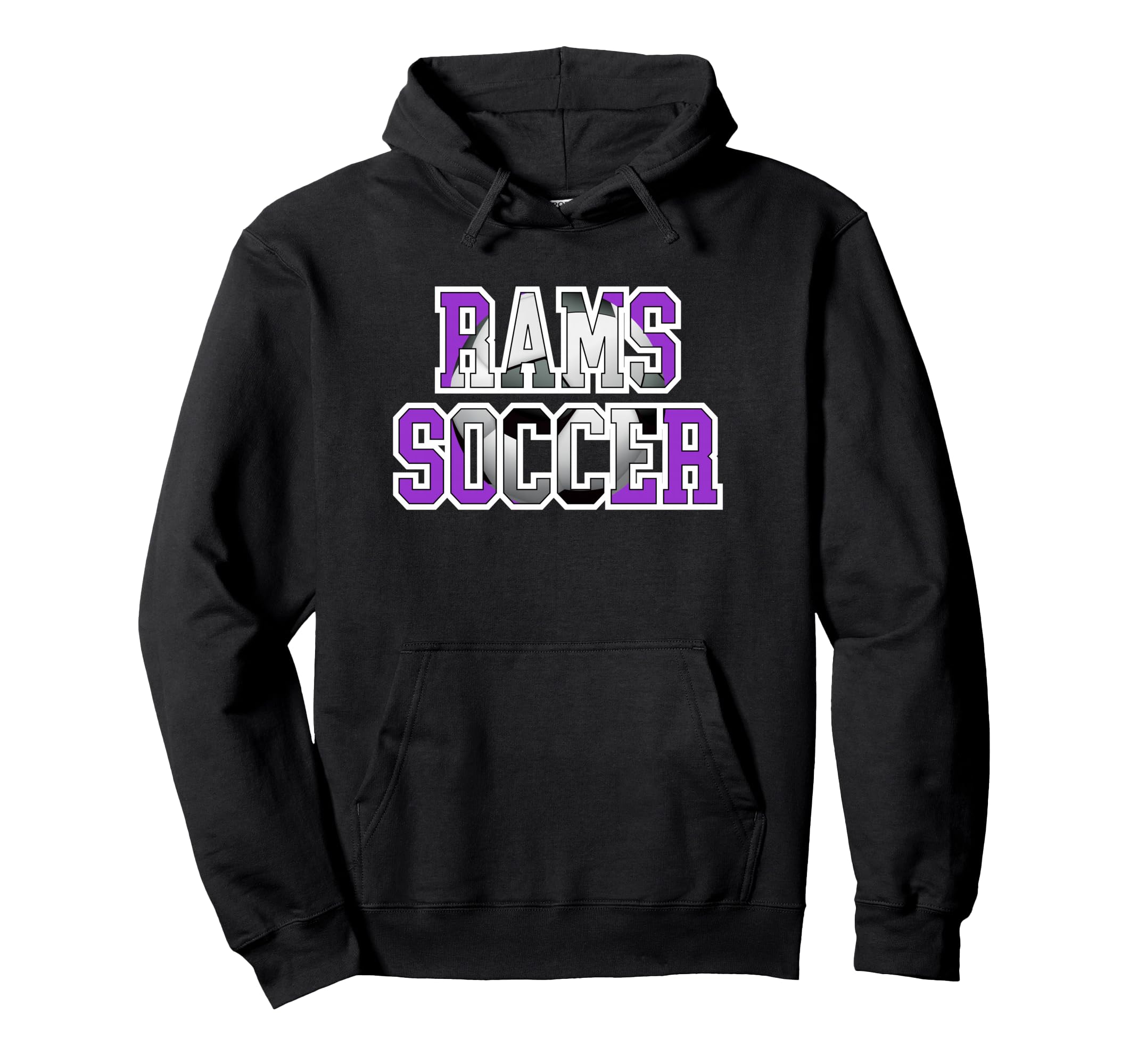 Rams Soccer Mom Game Day Mascot Purple Hoodie - Graphic Print Men Women - T-Shirt, Sweatshirt, Hoodie