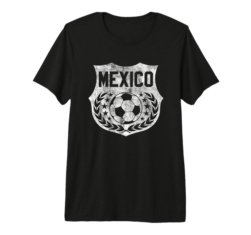 Mexico Soccer Distressed Shield T-Shirt - Custom Art Print for Adults - T-Shirt, Sweatshirt, Hoodie