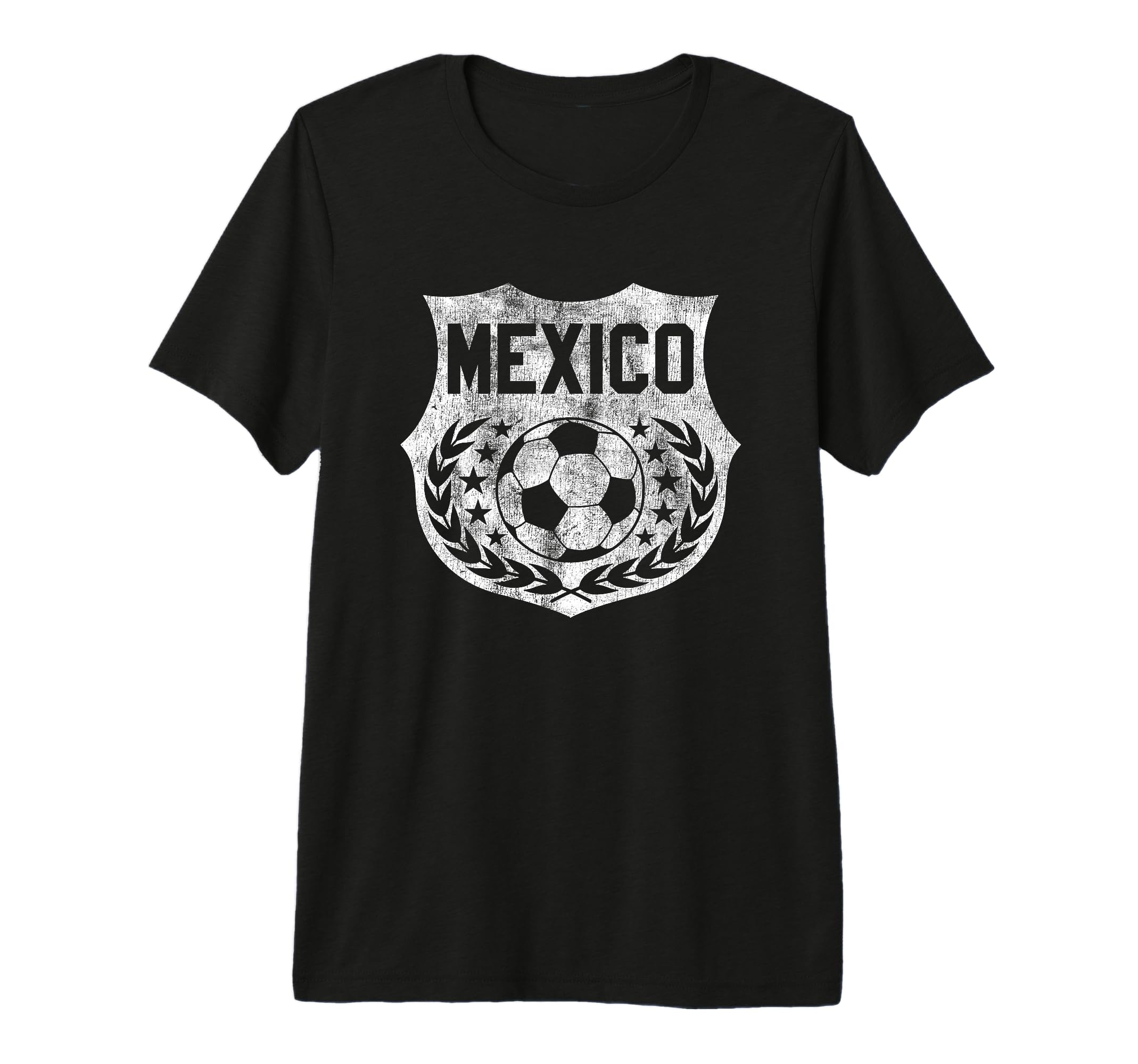 Mexico Soccer Distressed Shield T-Shirt - Custom Art Print for Adults - T-Shirt, Sweatshirt, Hoodie