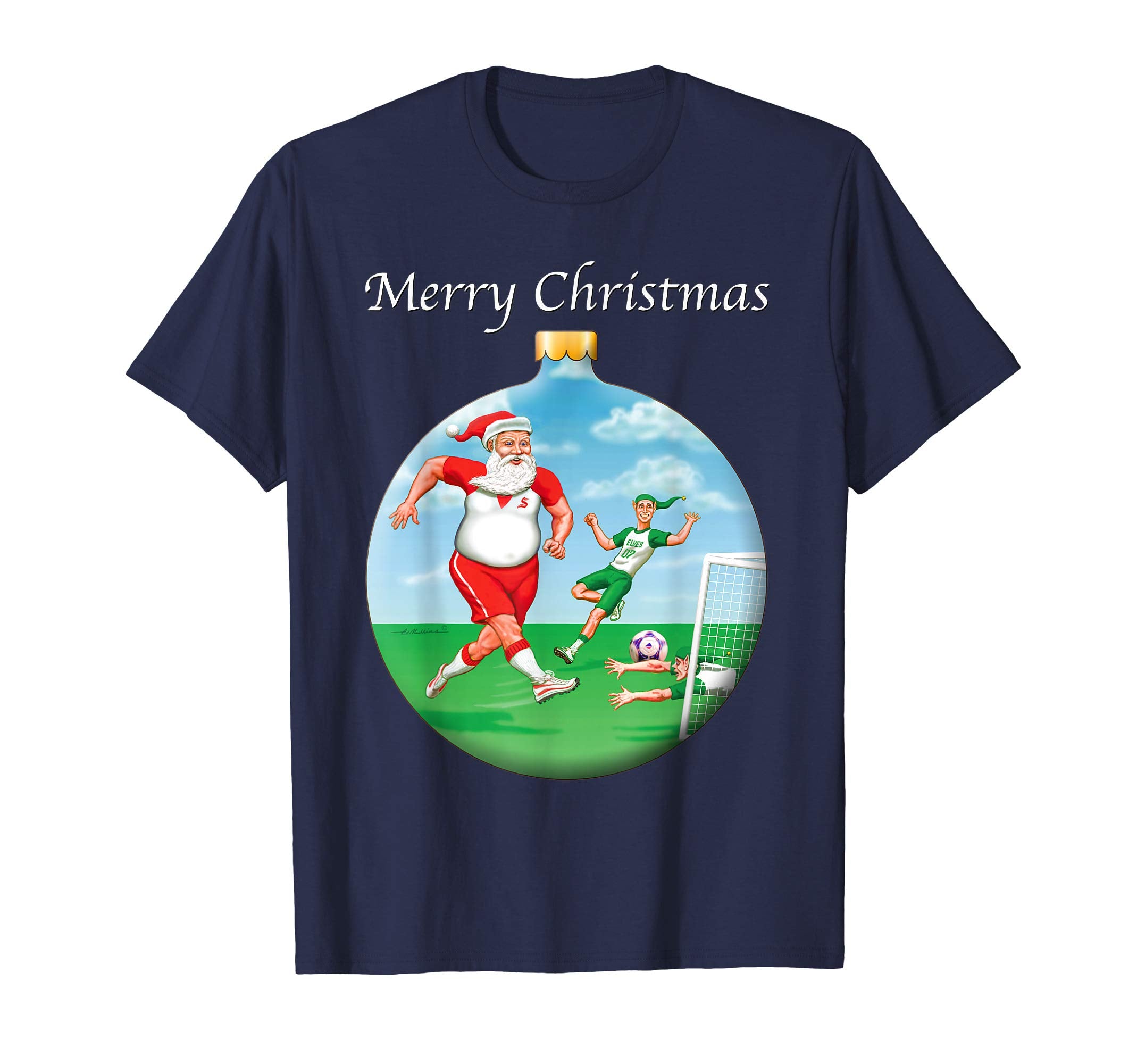 Funny Shirts Santa Claus And Elves T-Shirt - Minimalist Print for Adults - T-Shirt, Sweatshirt, Hoodie