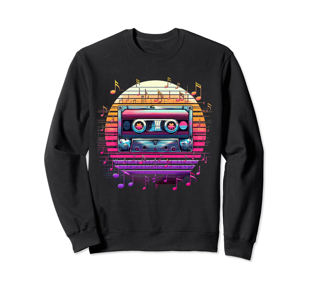 80S Tape Cassette Synthwave Sweatshirt - Minimalist Print Men Women - T-Shirt, Sweatshirt, Hoodie