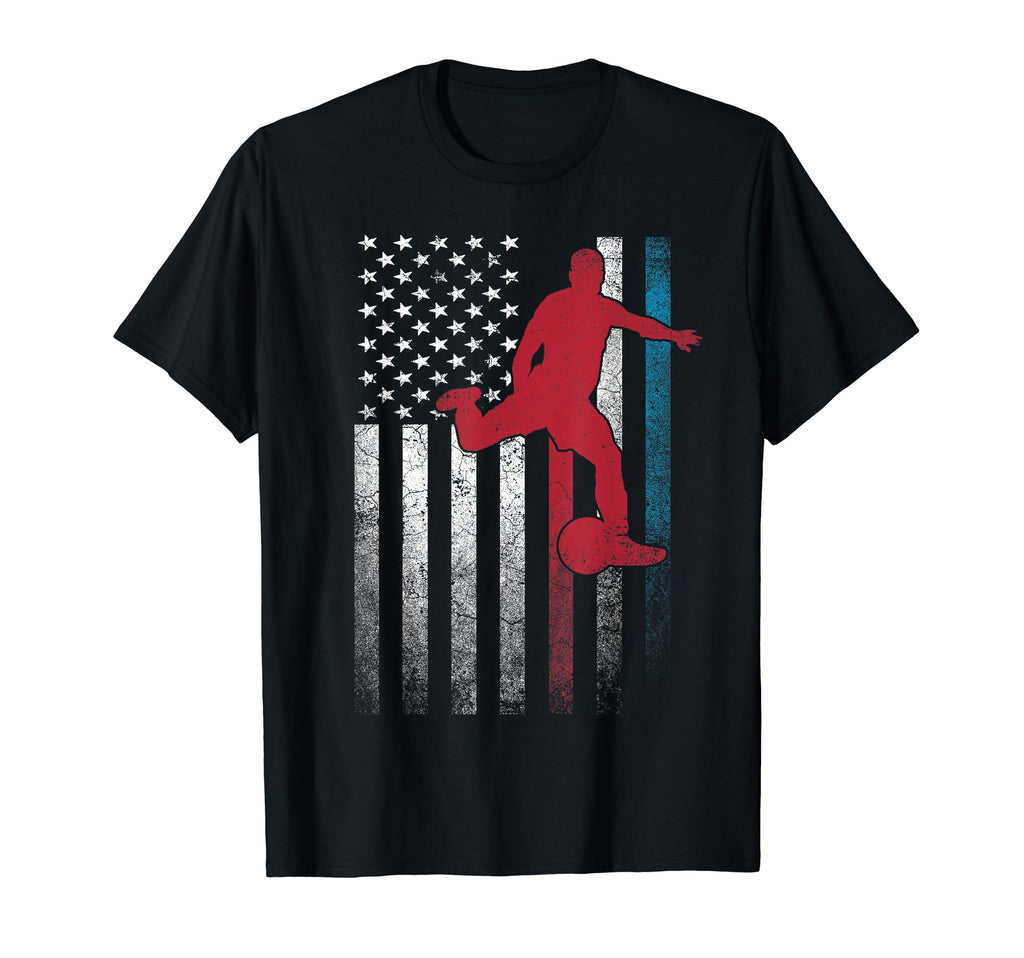 Ball Soccer 4Th July American Flag T-Shirt - Custom Art Print for Adults - T-Shirt, Sweatshirt, Hoodie