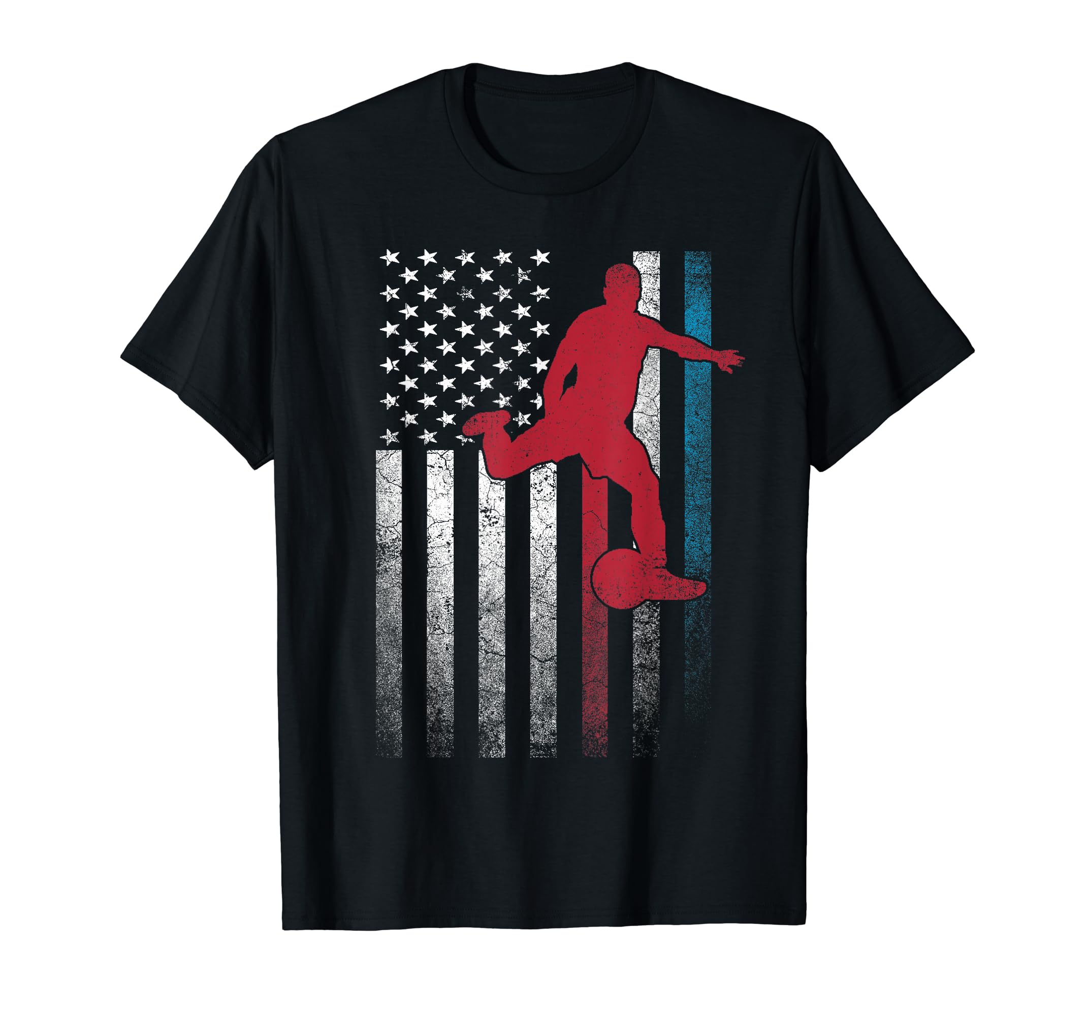 Ball Soccer 4Th July American Flag T-Shirt - Custom Art Print for Adults - T-Shirt, Sweatshirt, Hoodie