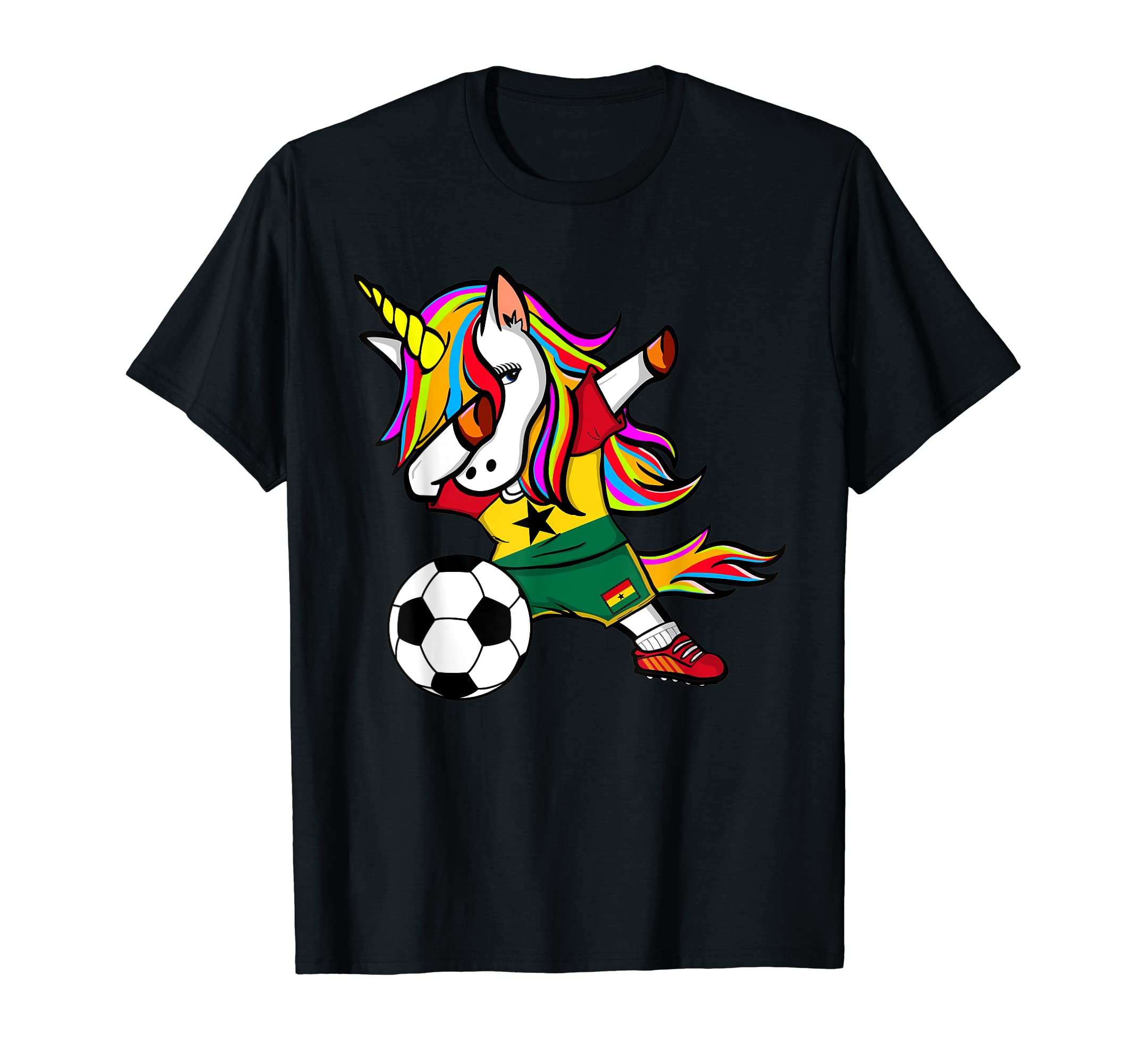 Unicorn Dabbing Unicorn Ghana Soccer T-Shirt - Fun Novelty Design Unisex - T-Shirt, Sweatshirt, Hoodie
