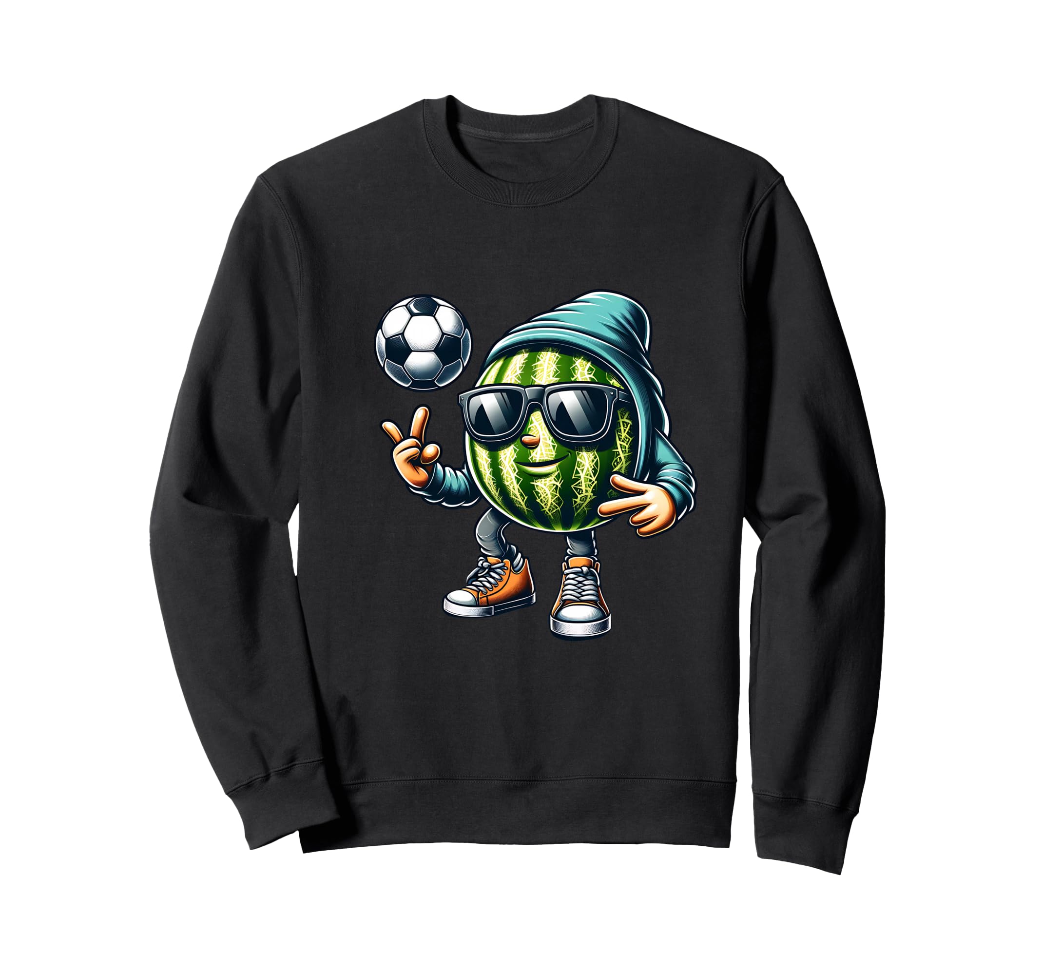 Soccer Melon Sunglasses Summer Vibes Sweatshirt - Graphic Print Men Women - T-Shirt, Sweatshirt, Hoodie
