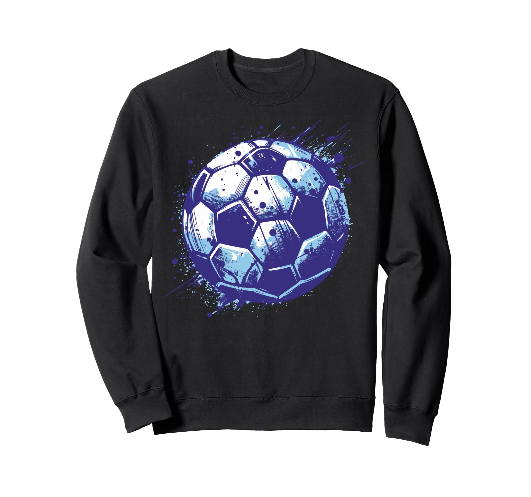 Grunge Soccer Ball Distressed Blue Sweatshirt - Custom Art Print Unisex - T-Shirt, Sweatshirt, Hoodie