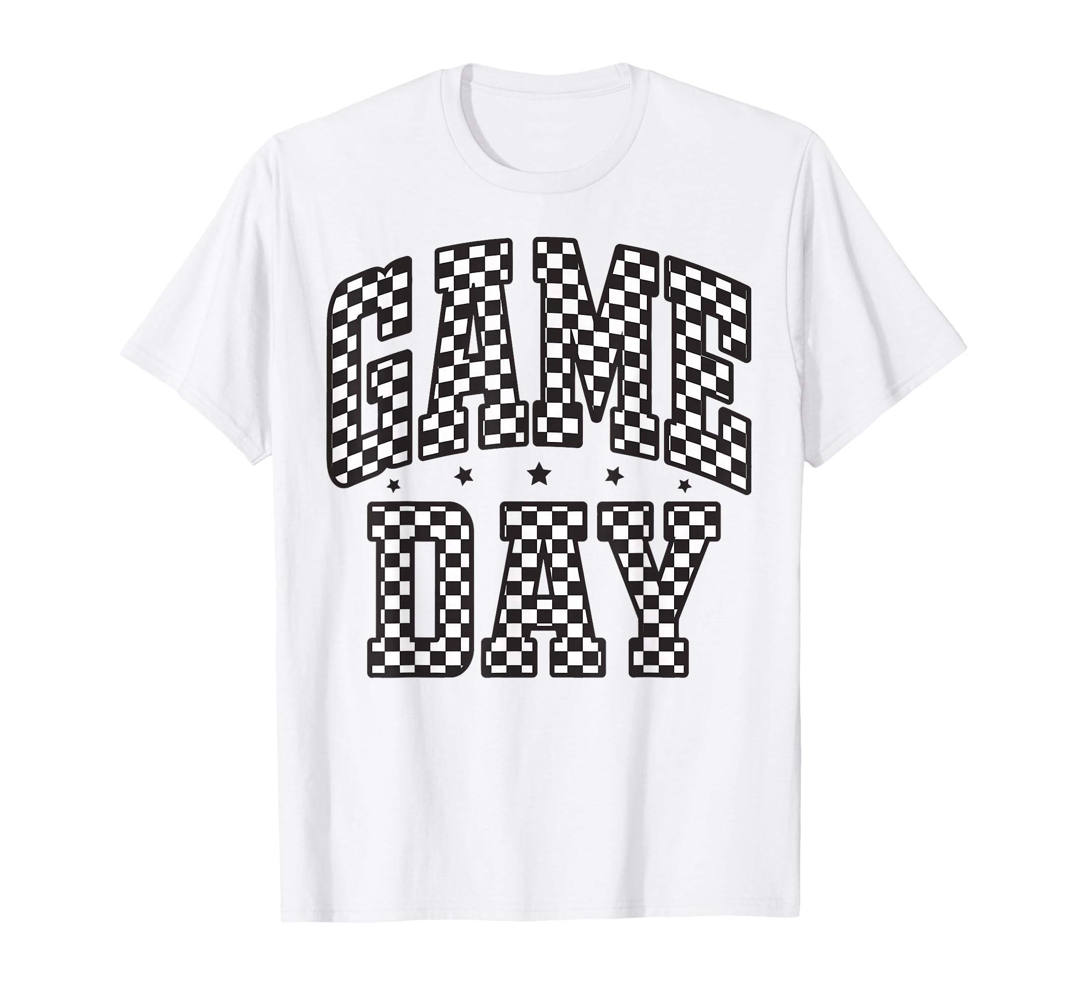 Funny Checkered Game Day Football Black T-Shirt - Minimalist Print Unisex - T-Shirt, Sweatshirt, Hoodie