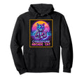 Cyberpunk Arcade Cat Synthwave Gamer Kitty Hoodie - Unique Graphic Unisex - T-Shirt, Sweatshirt, Hoodie