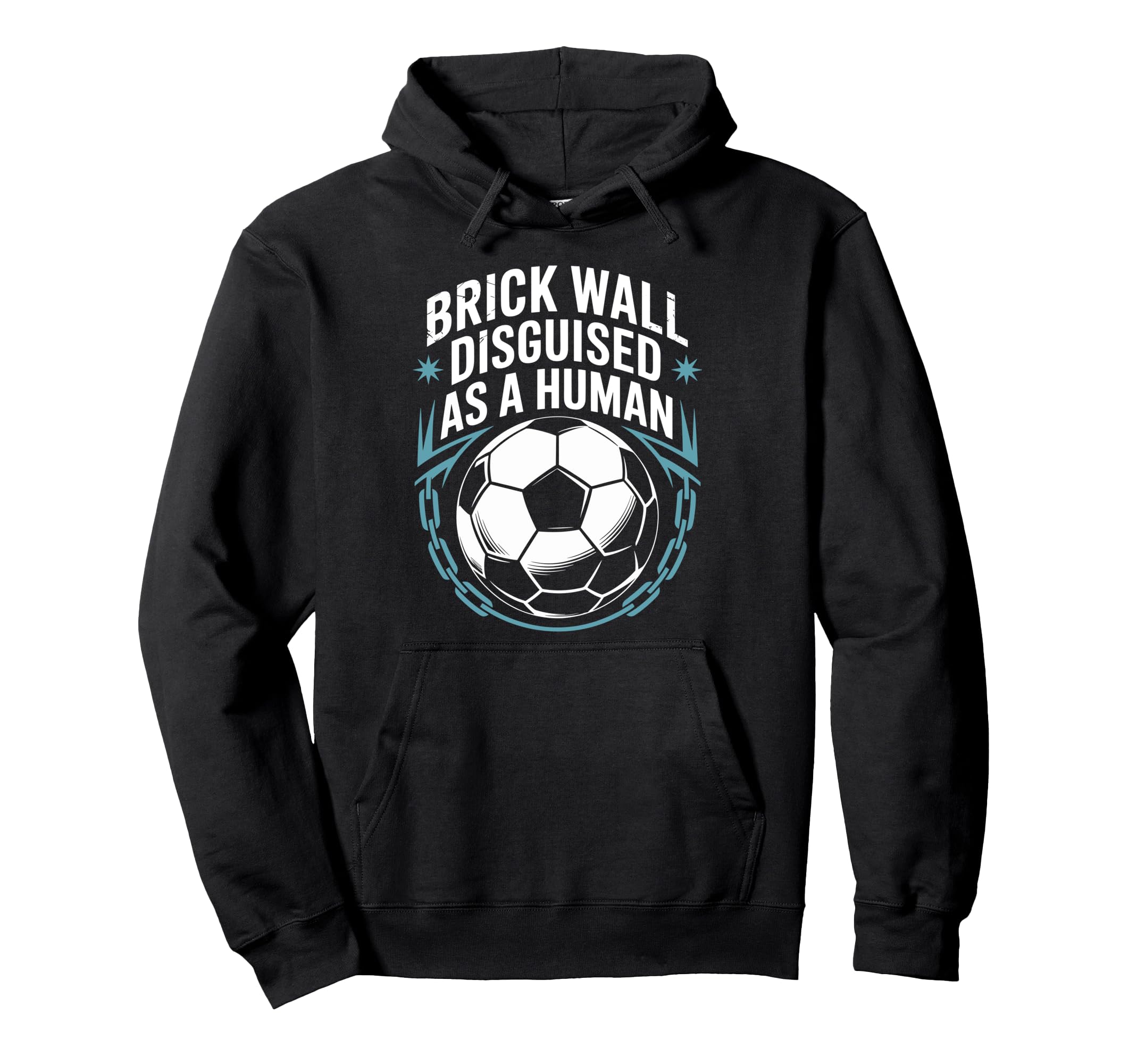 Coach Soccer Player Brick Wall Hoodie - Novelty Apparel for Adults - T-Shirt, Sweatshirt, Hoodie