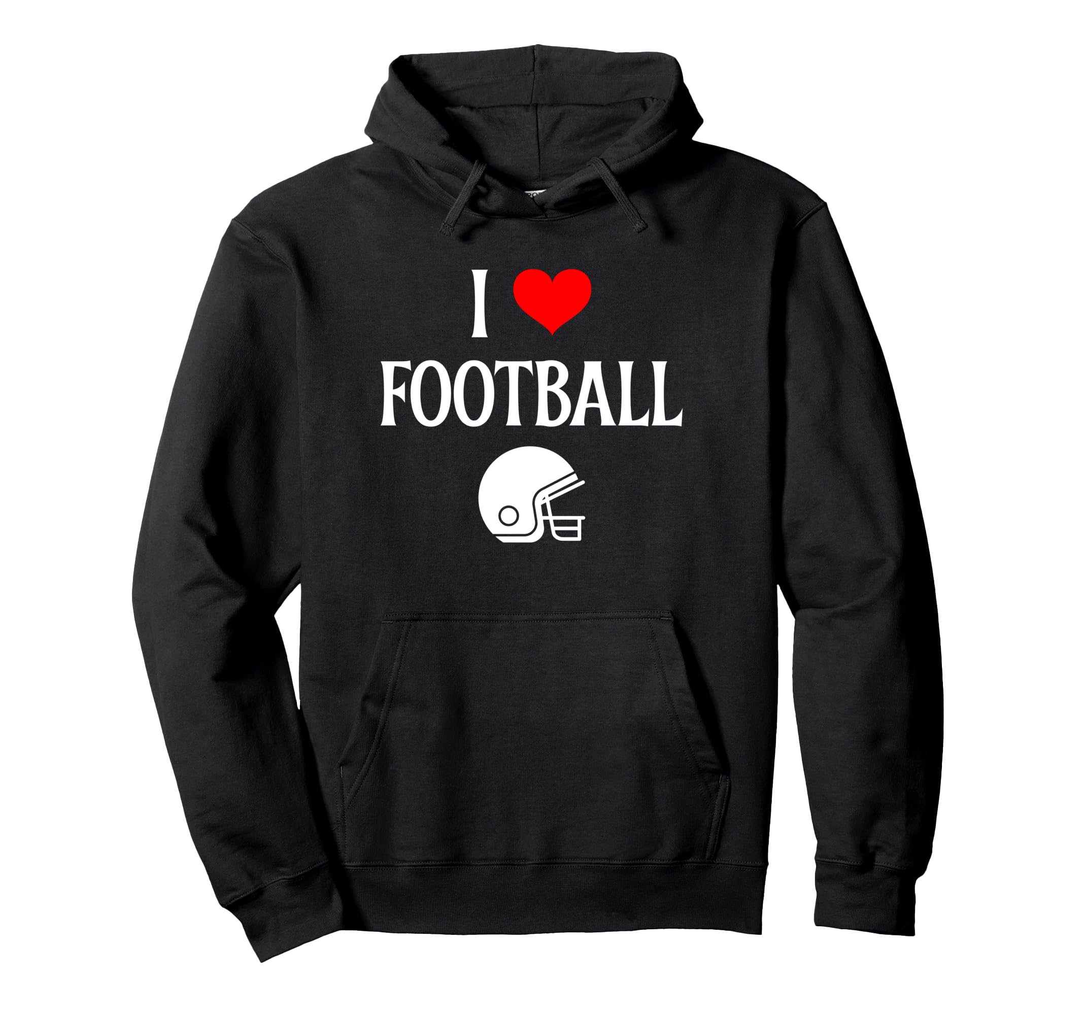 I Love Football I Heart Football Funny Hoodie - Minimalist Print Men Women - T-Shirt, Sweatshirt, Hoodie